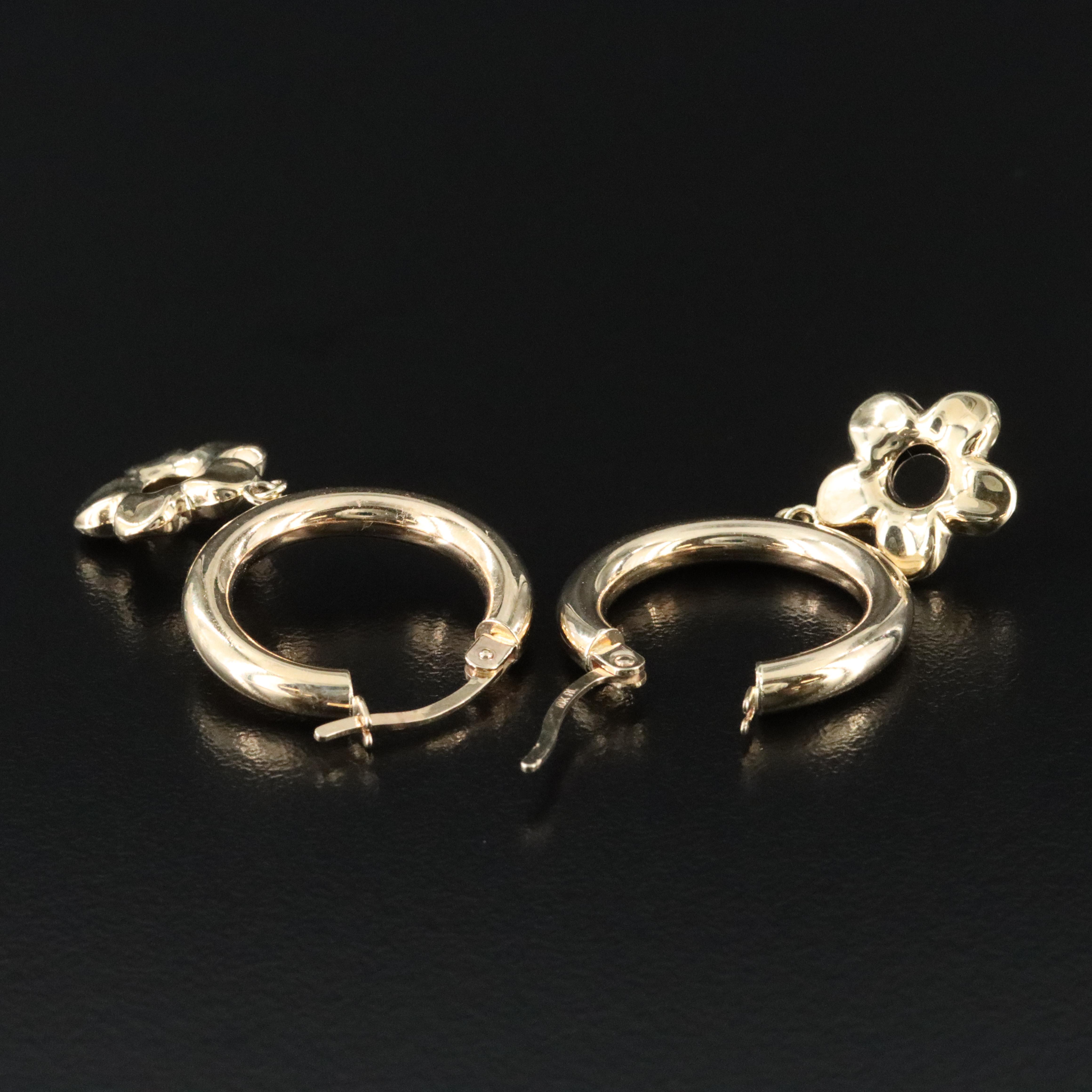 10K Flower Hoops