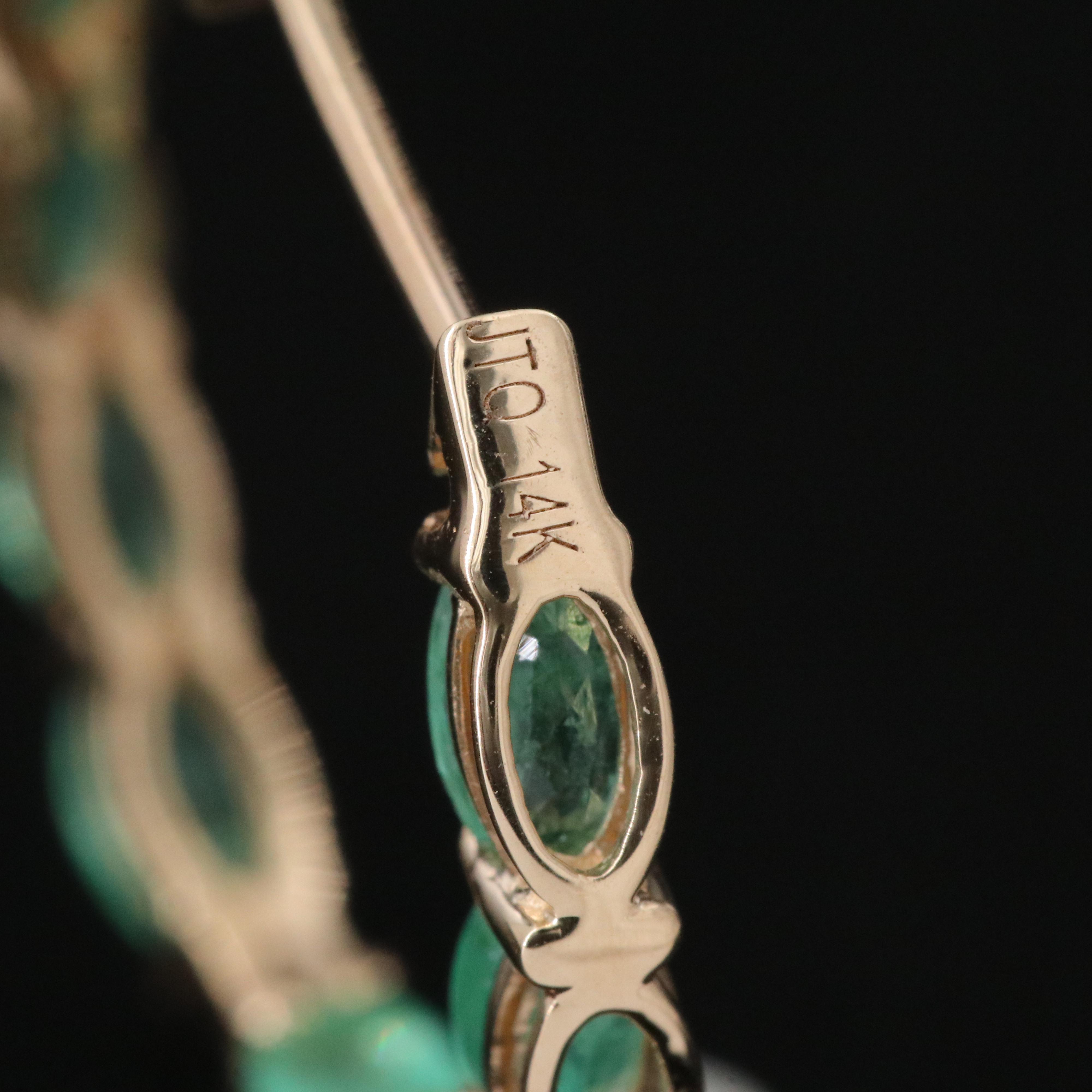 14K Emerald Inside-Out Hoop Earrings