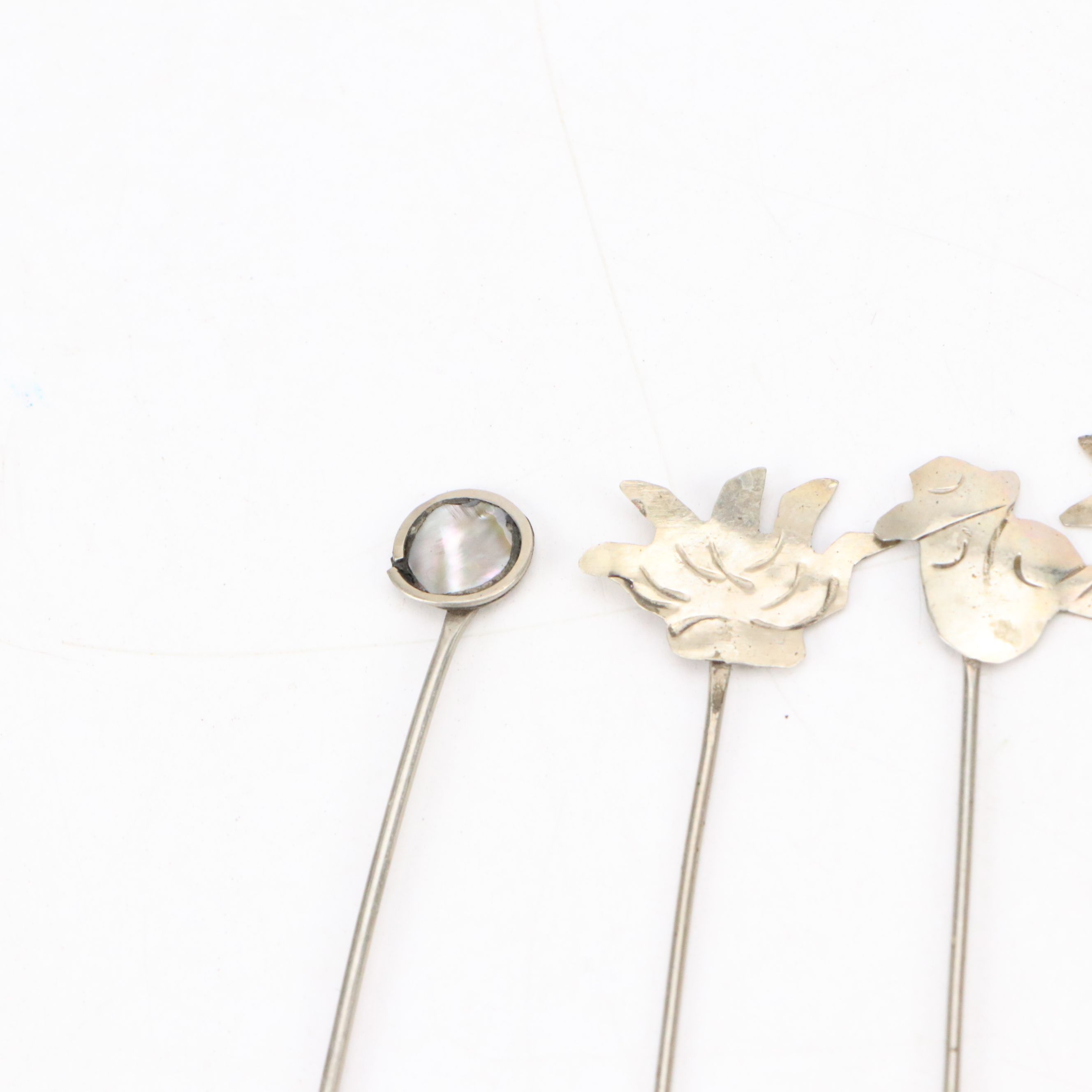 Engraved Southwestern Pattern and Stone Head Cocktail Forks