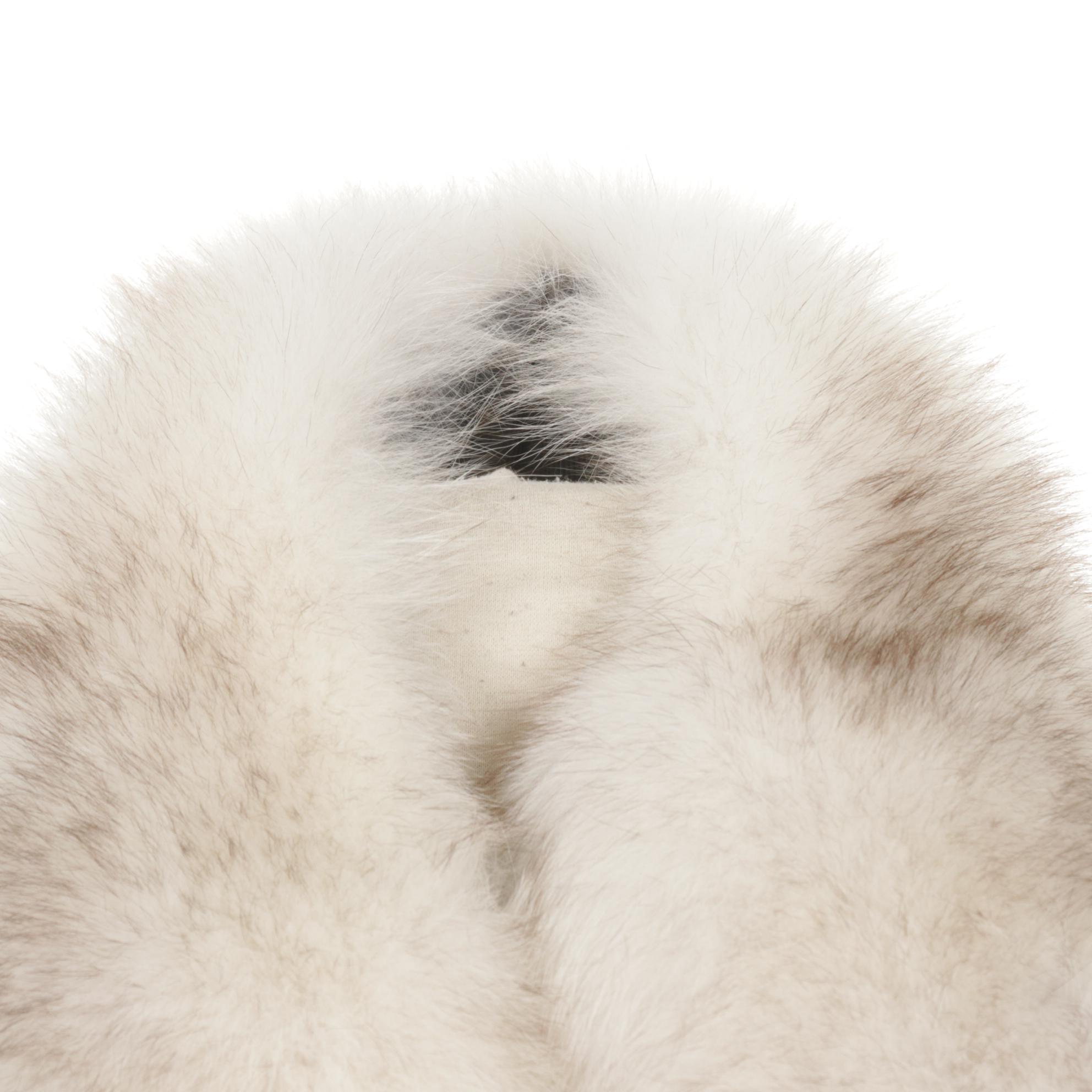 Blue Fox Fur Boa Scarf with Tails