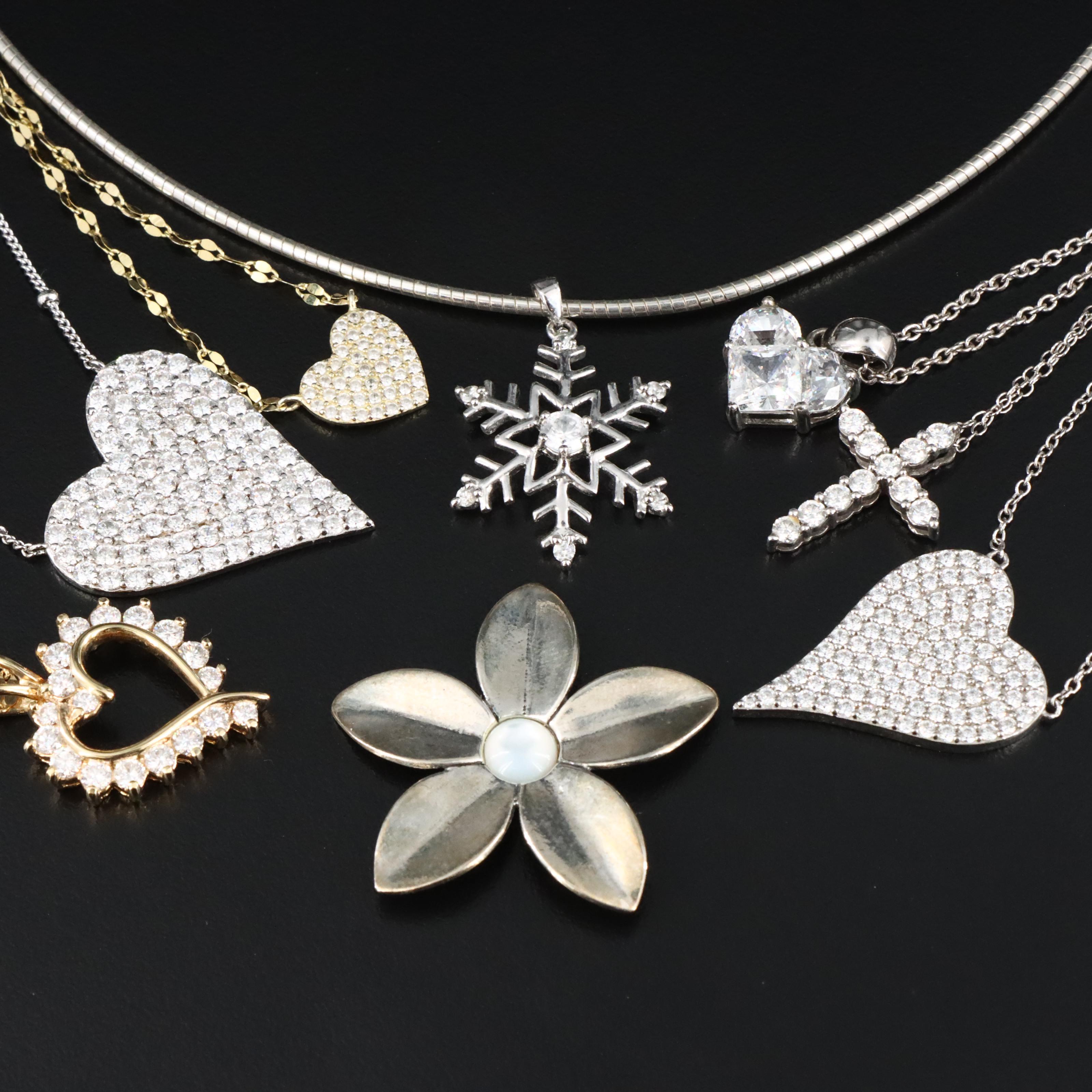 Sterling Jewelry Collection Featuring White Zircon, Moissanite, and CZ