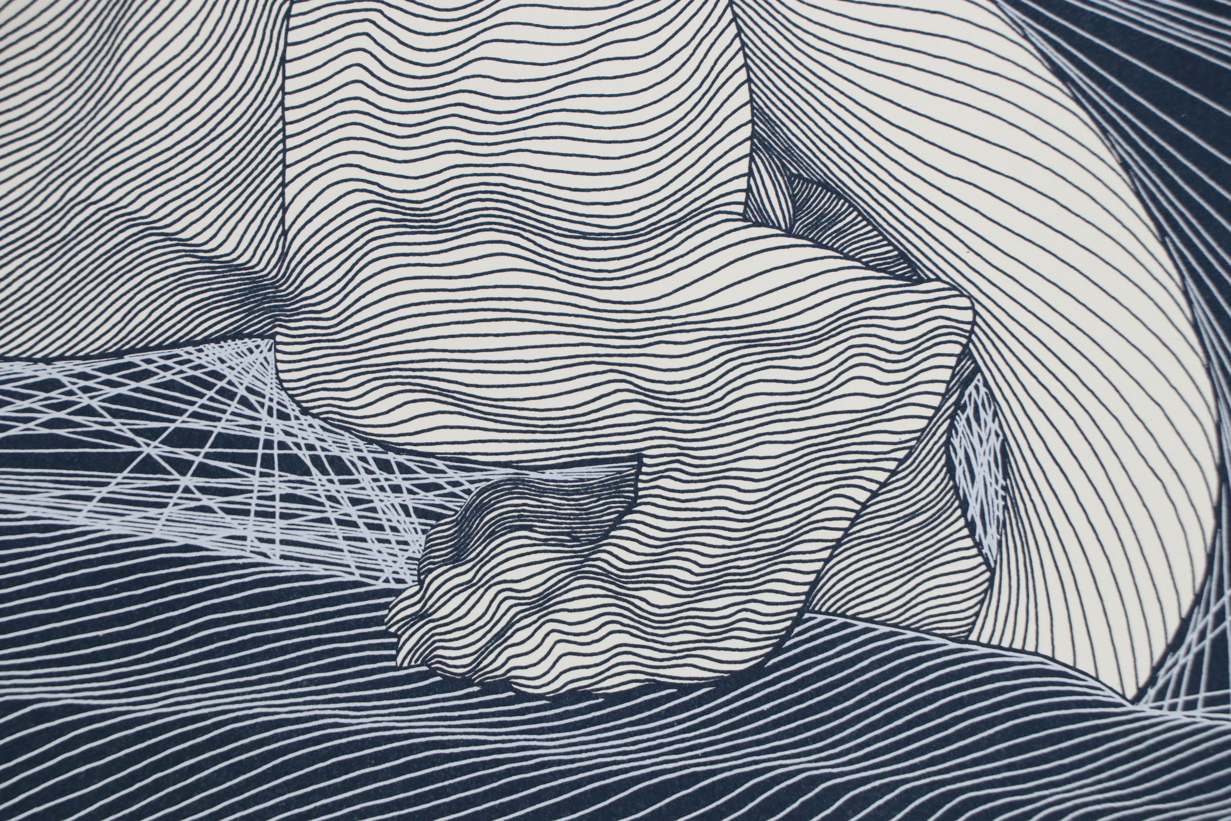 Guillaume Azoulay Surrealist Silkscreen "Nittany Lion," 1986