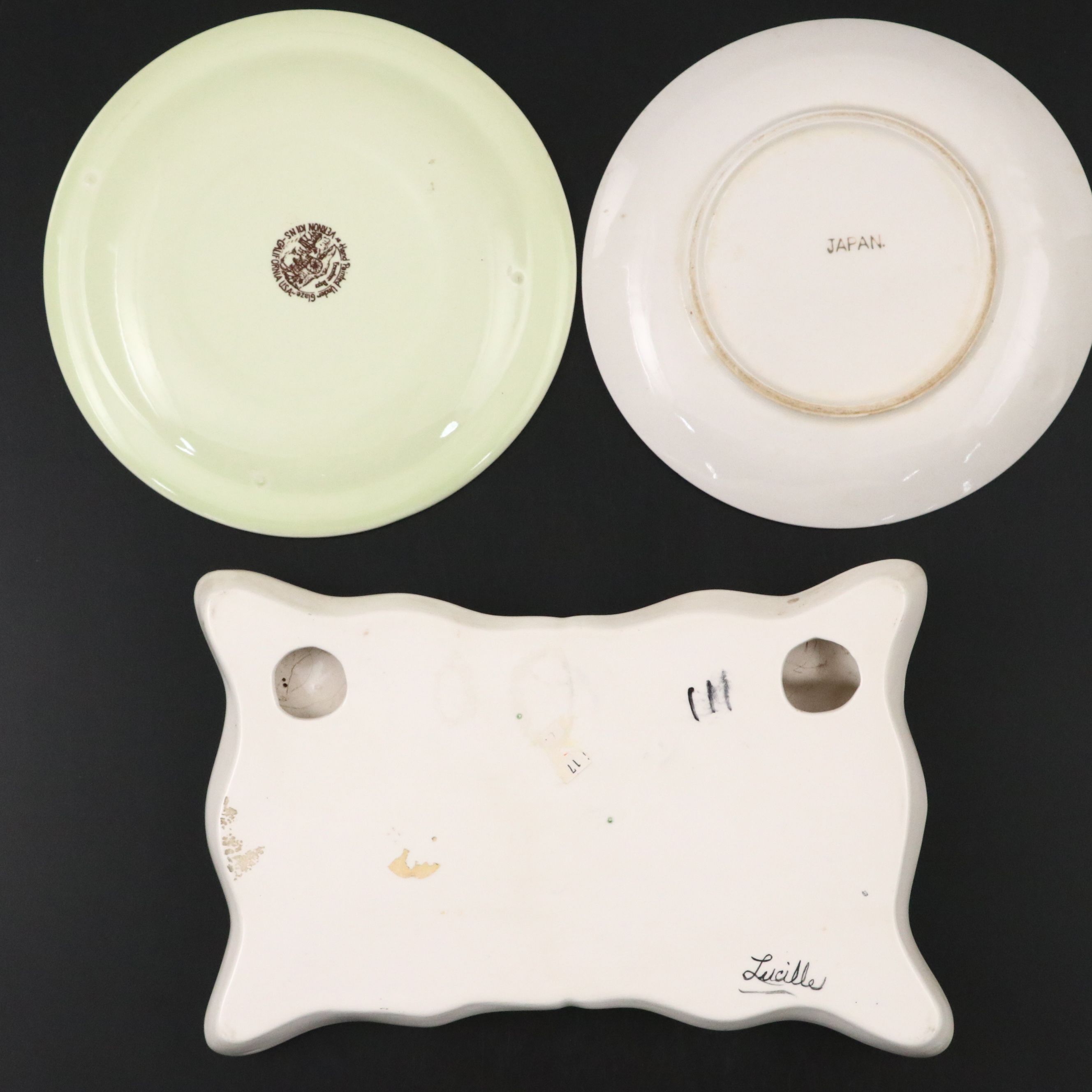 Vintage Ceramic Cowboy Dishes and  Tableware, Mid to Late 20th Century