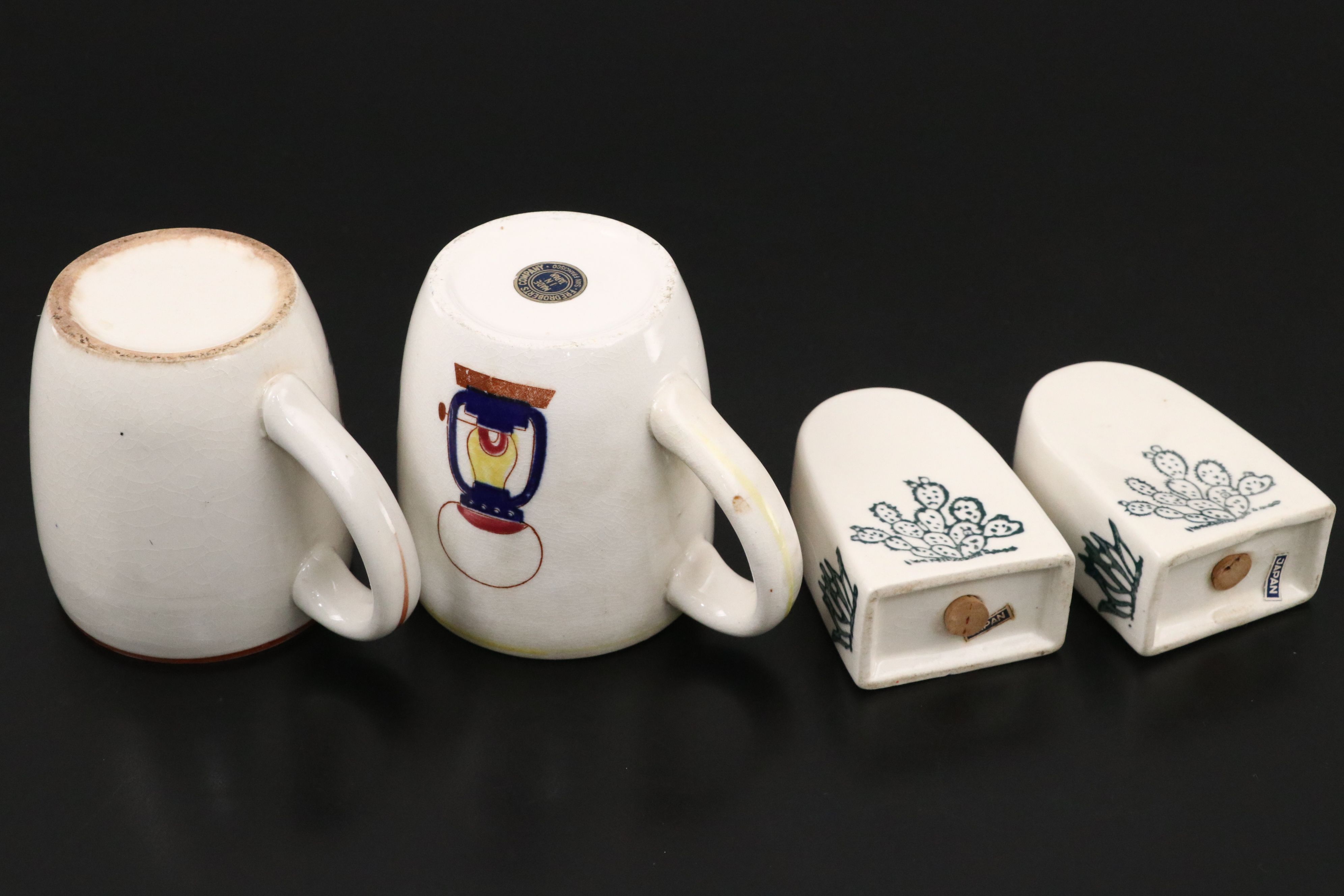 Vintage Ceramic Cowboy Dishes and  Tableware, Mid to Late 20th Century