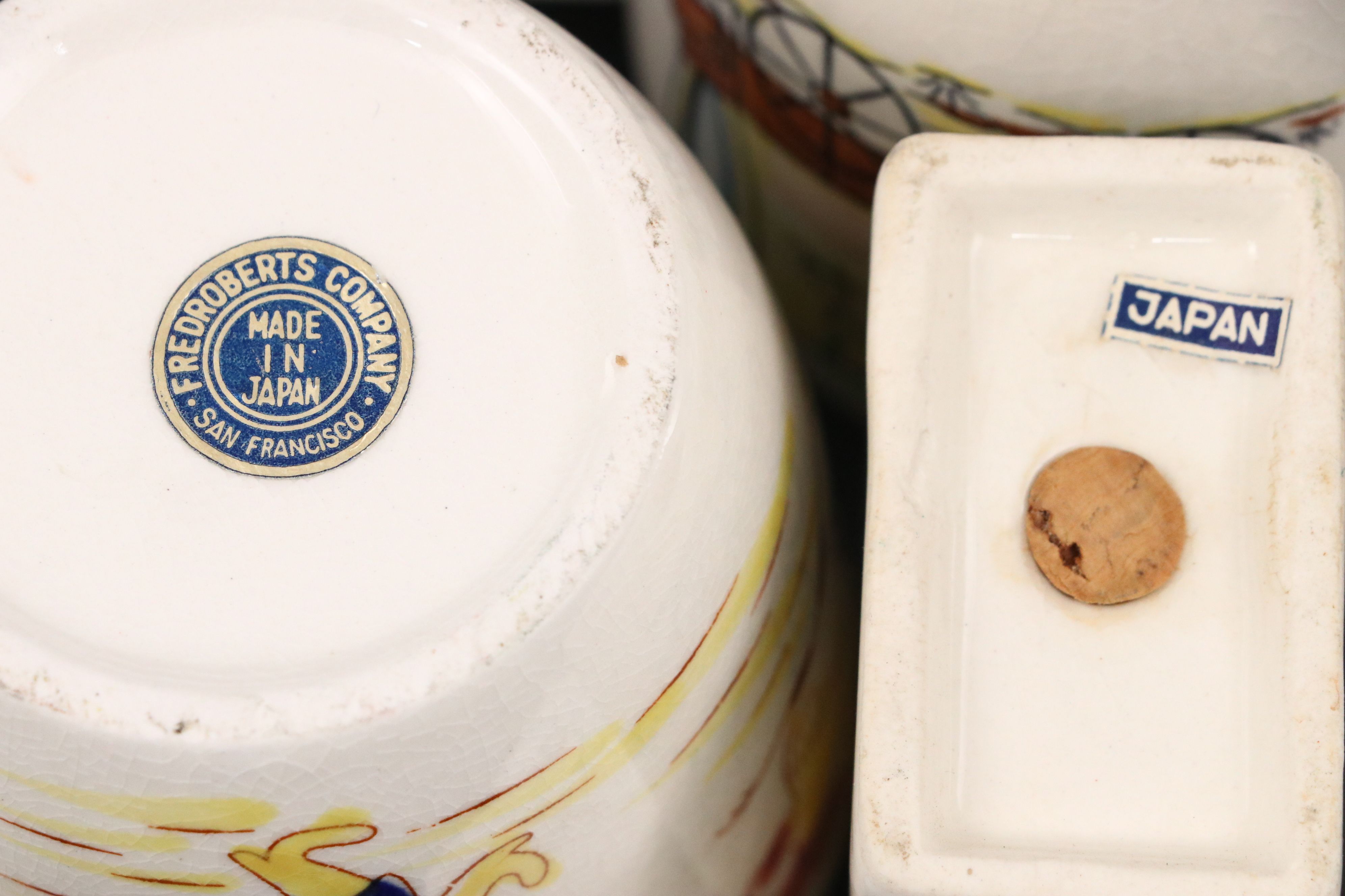 Vintage Ceramic Cowboy Dishes and  Tableware, Mid to Late 20th Century