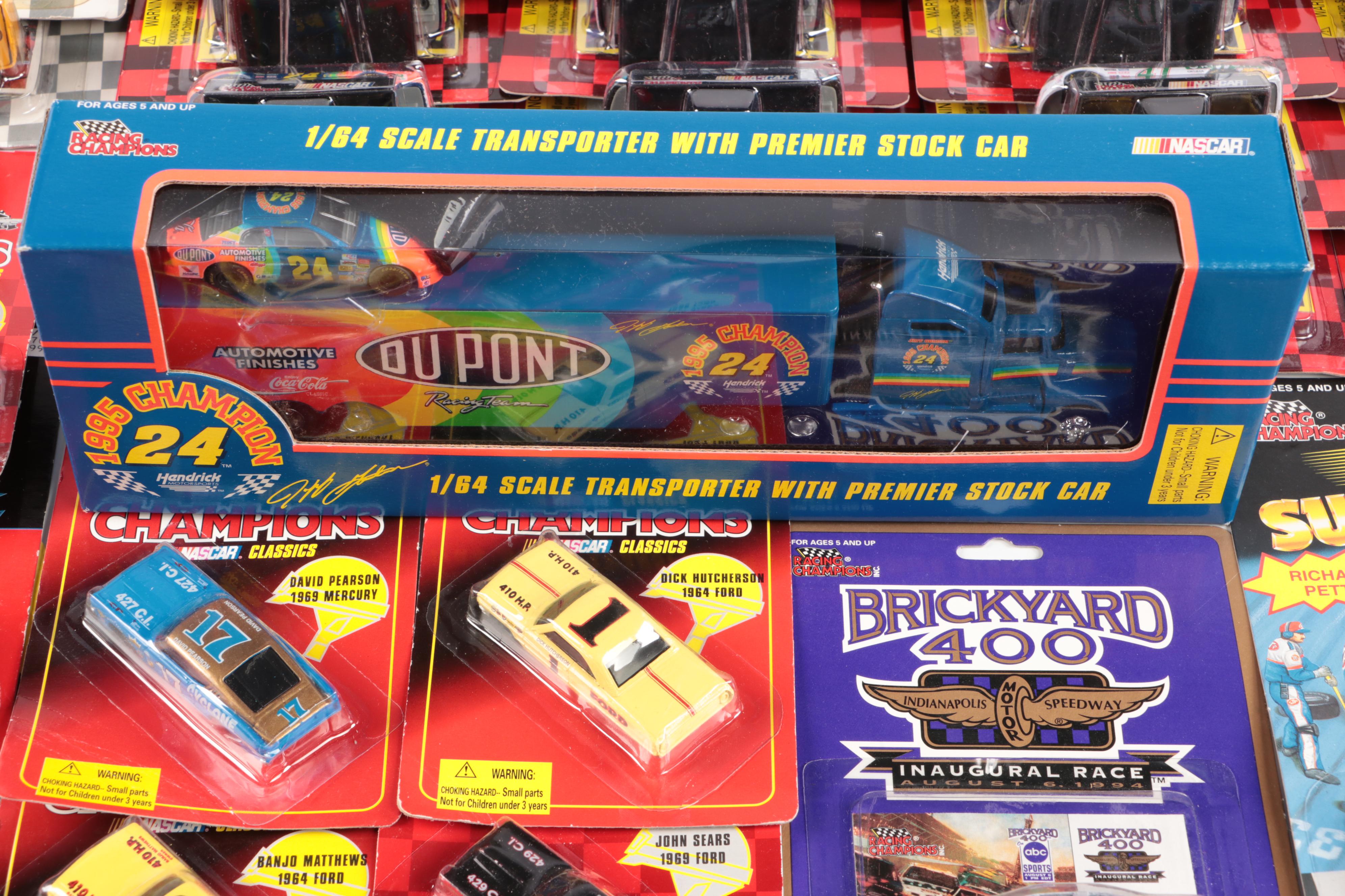 NASCAR Racing Superstars and Champions Diecast Cars with Transporter