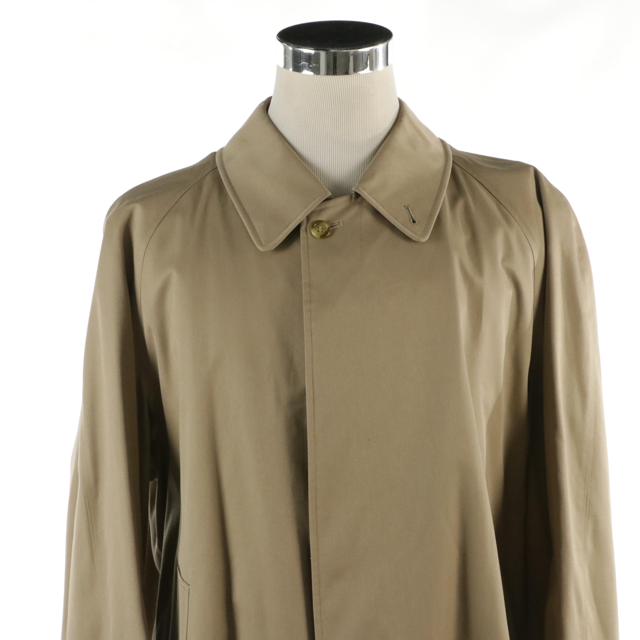 Men's Burberry Cotton Blend Trench Coat with Removable Wool House Check Lining