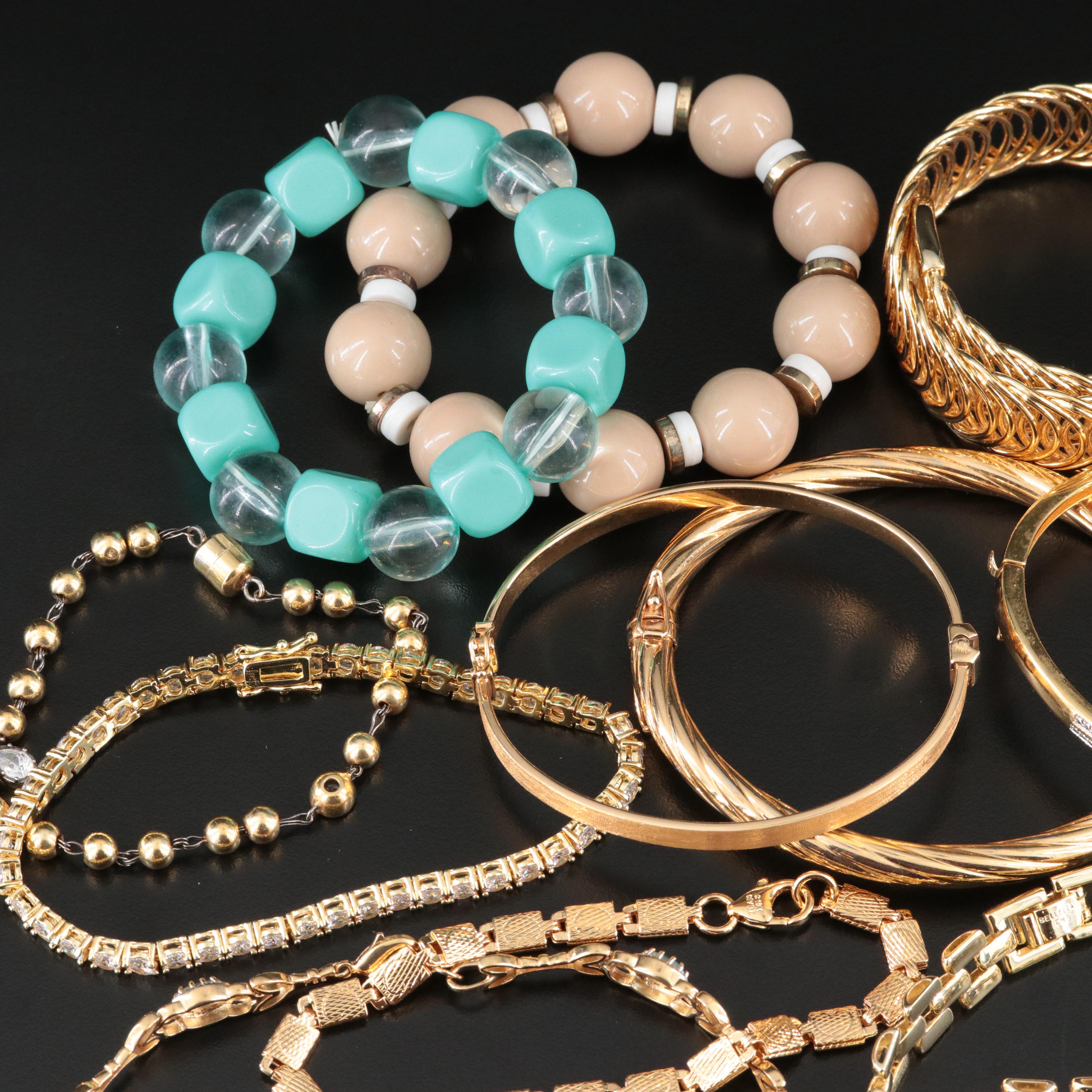 Tiger's Eye, Blue Topaz and Enamel Featured in Costume Jewelry Colleciton