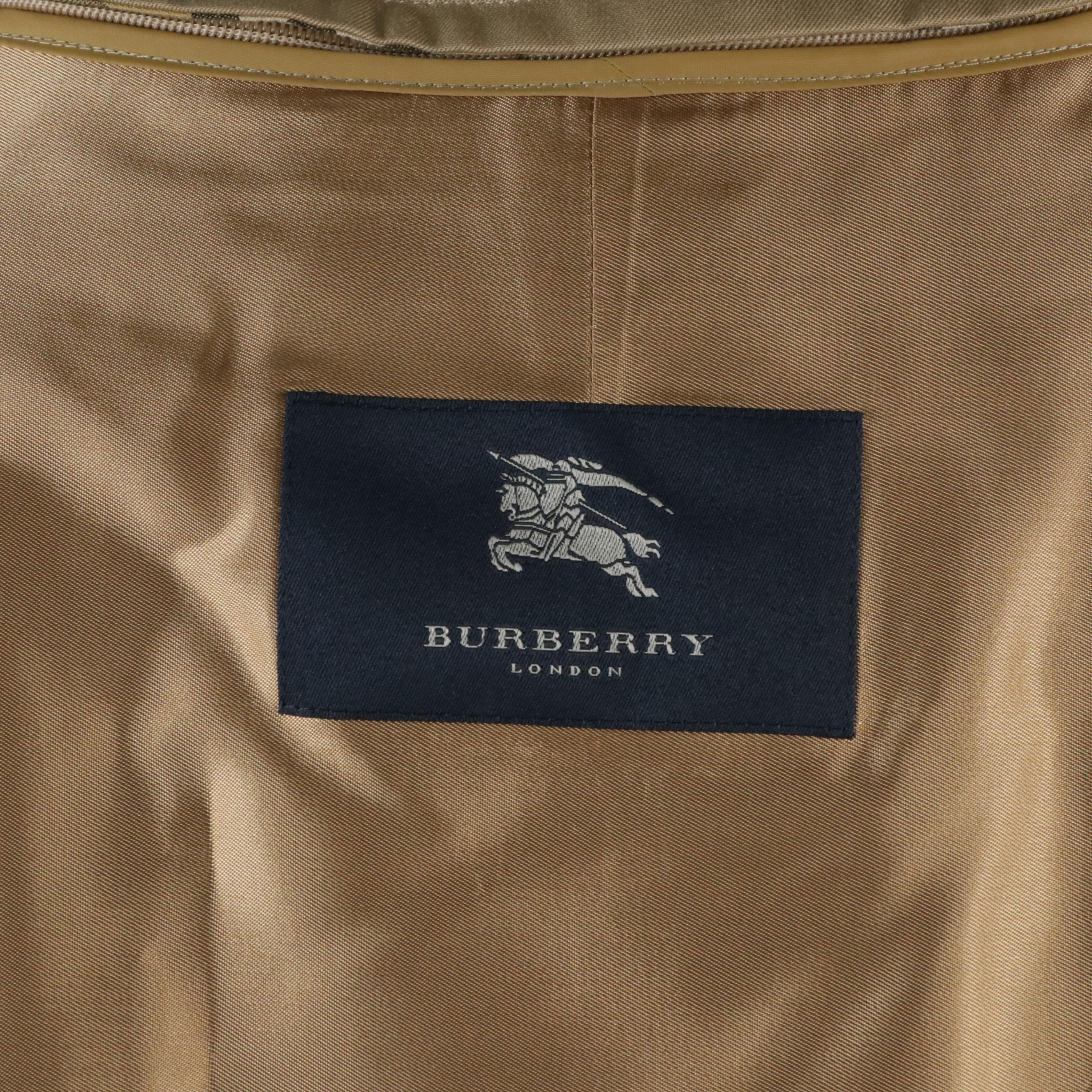 Men's Burberry Cotton Blend Trench Coat with Removable Wool House Check Lining