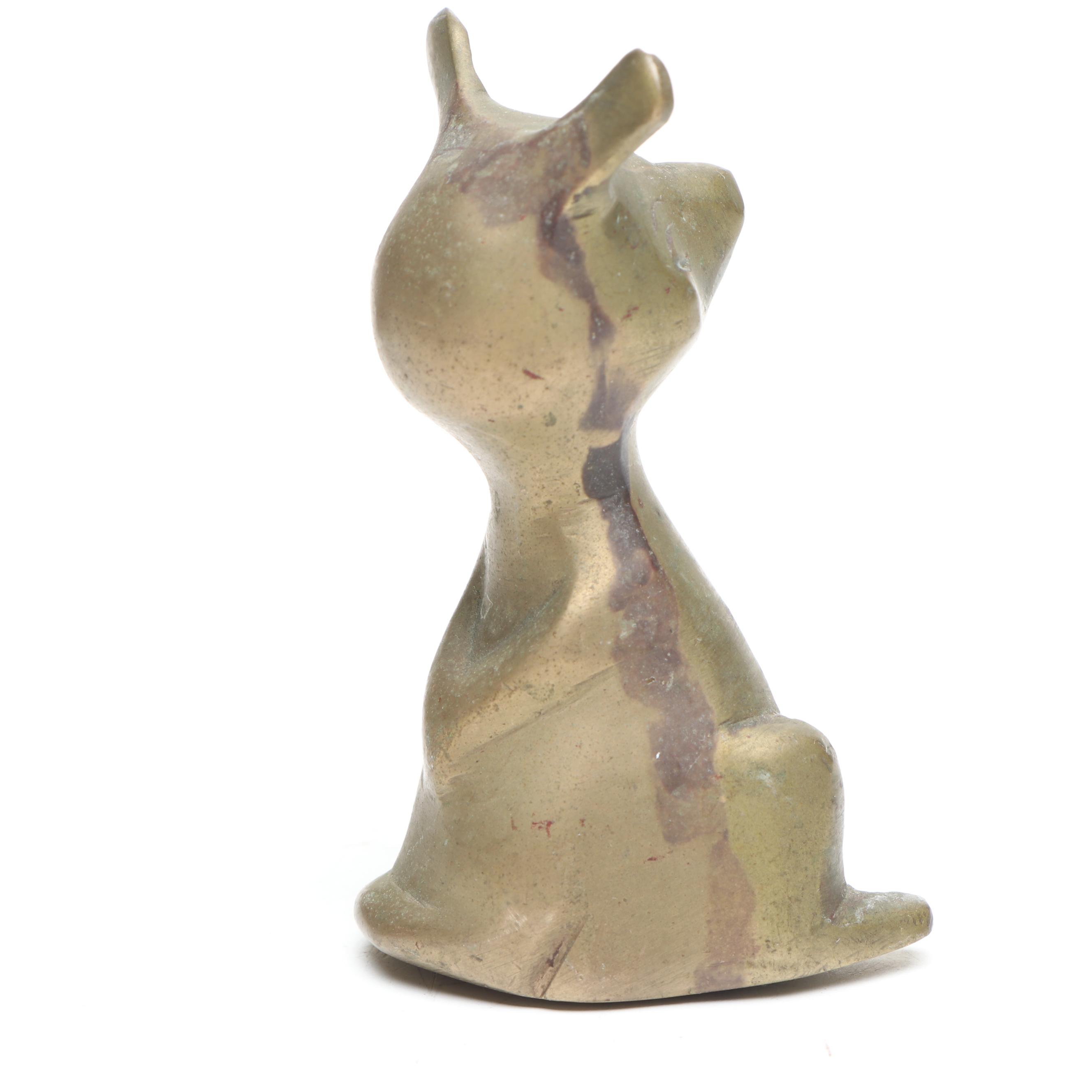 Turtle Brass Decorative Box with Duck Figure and Other Brass Figures