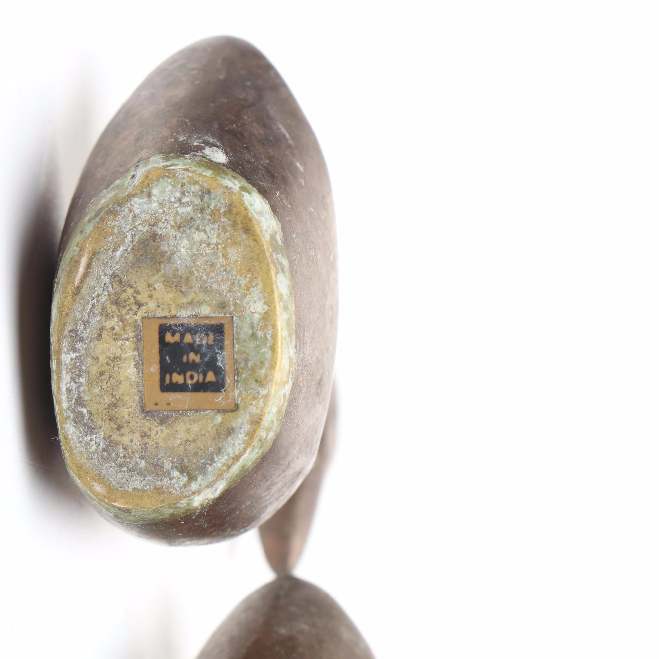 Turtle Brass Decorative Box with Duck Figure and Other Brass Figures