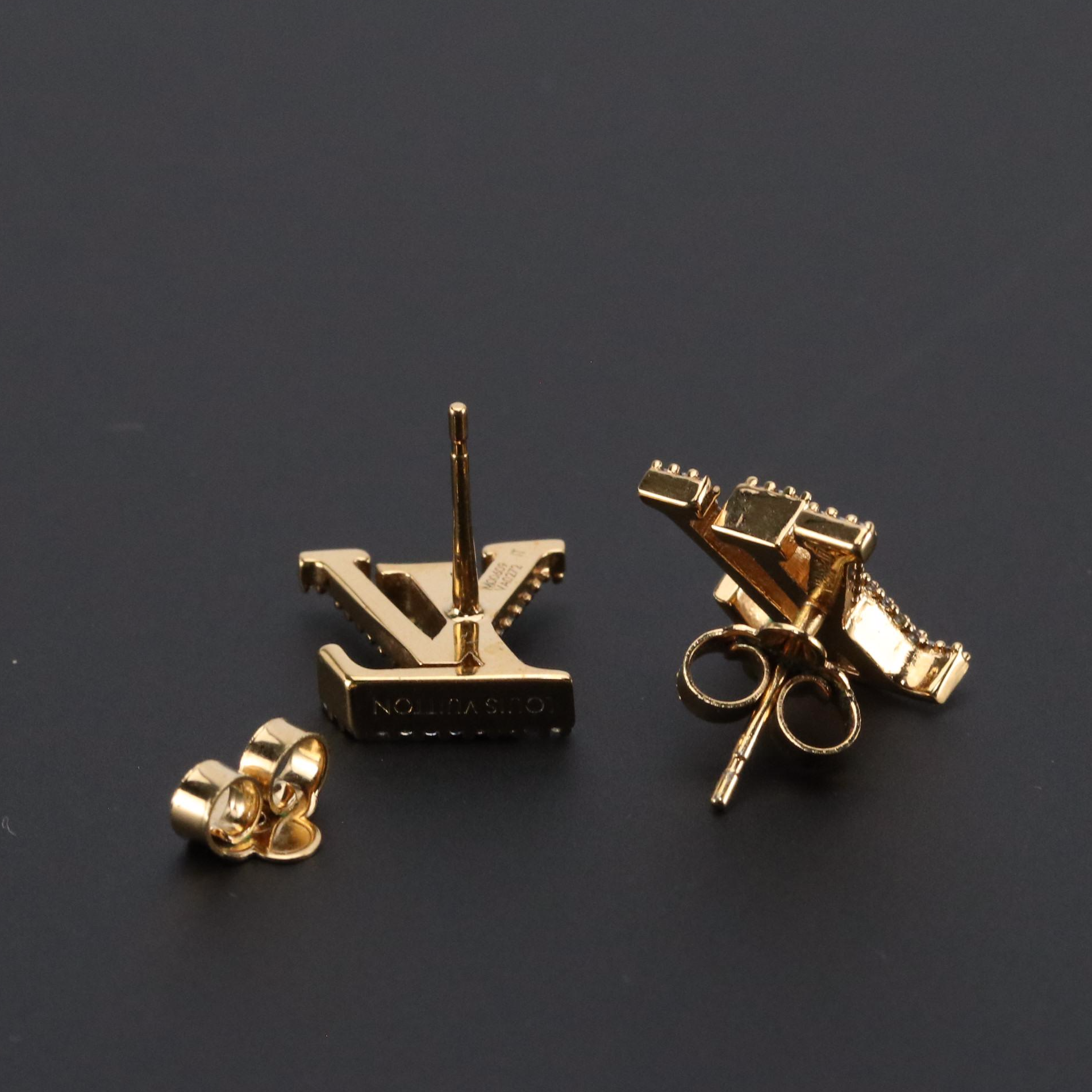 Louis Vuitton "LV Iconic" Crystal Earrings in Box