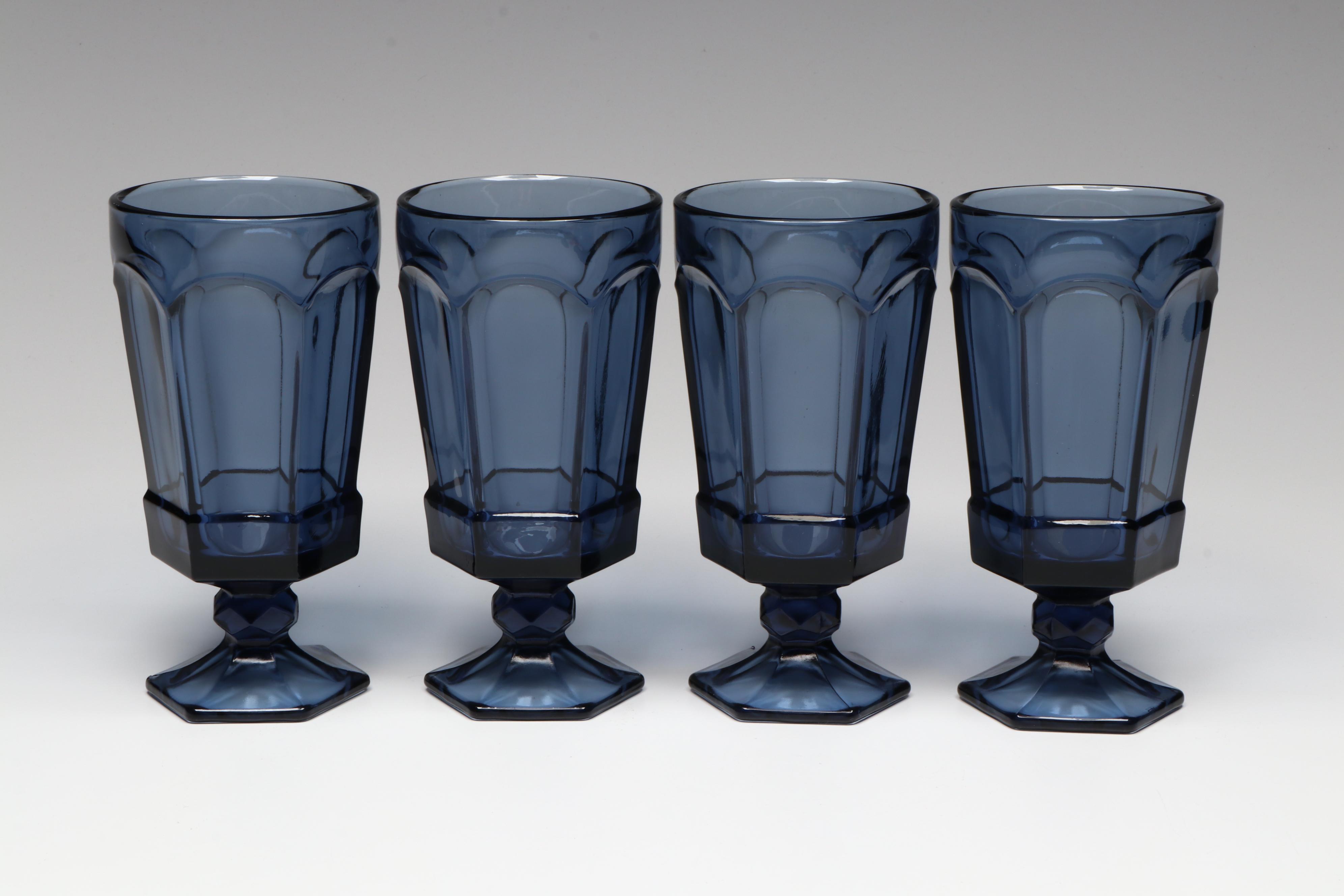 Vintage Paneled Iced Tea Glasses with Other Glass Tableware and Decor