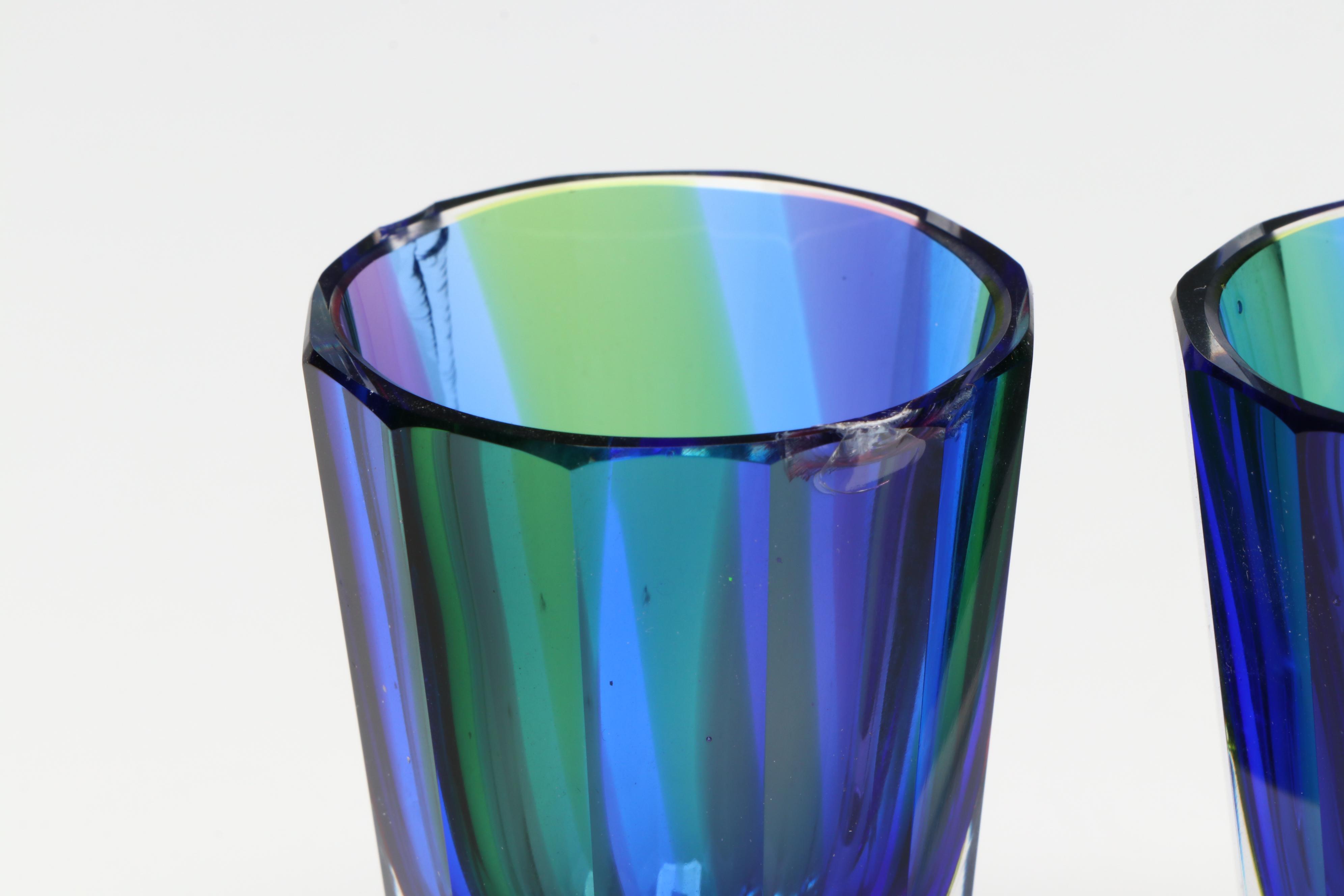 Vintage Paneled Iced Tea Glasses with Other Glass Tableware and Decor