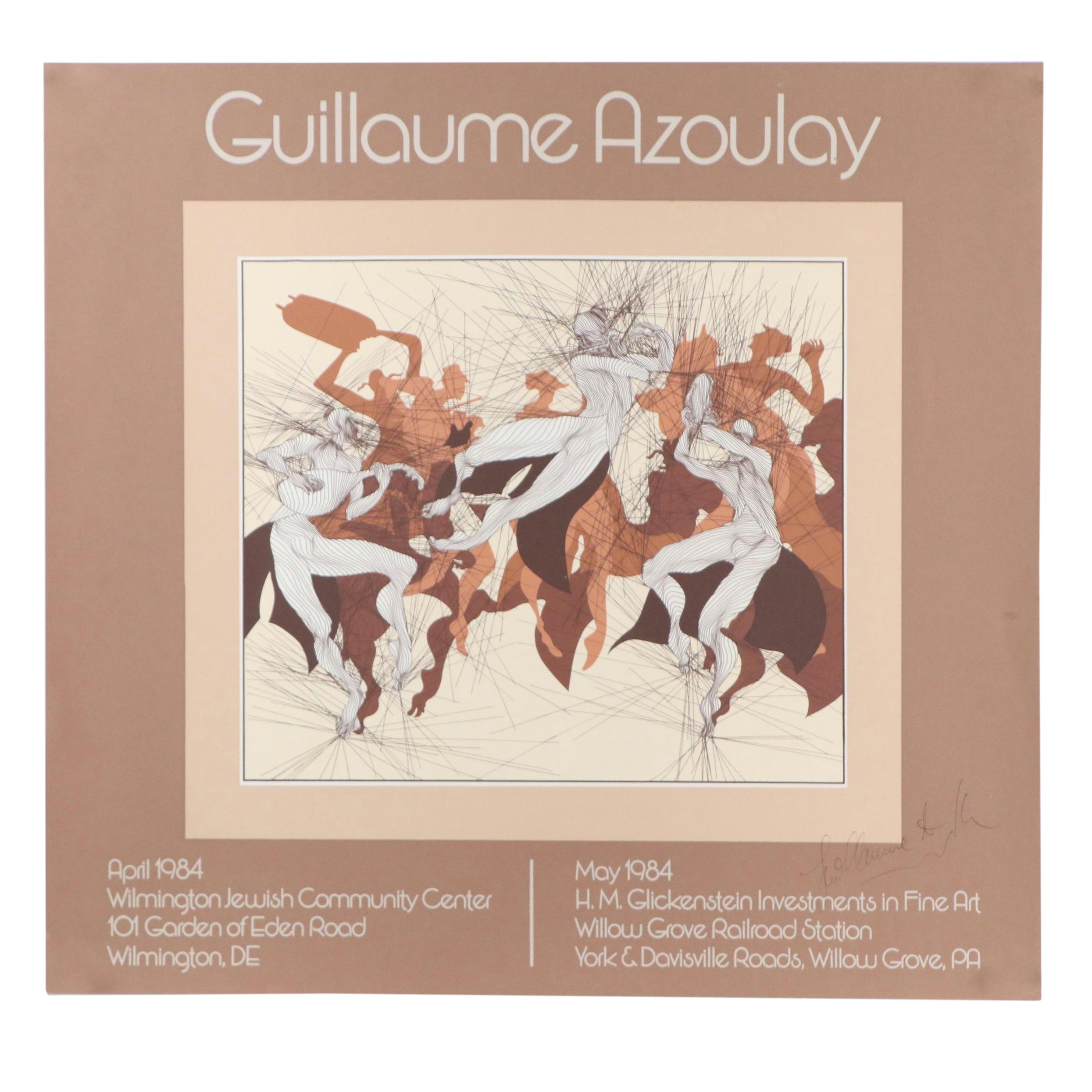 Guillaume Azoulay Surrealist Serigraph Exhibition Poster, 1984