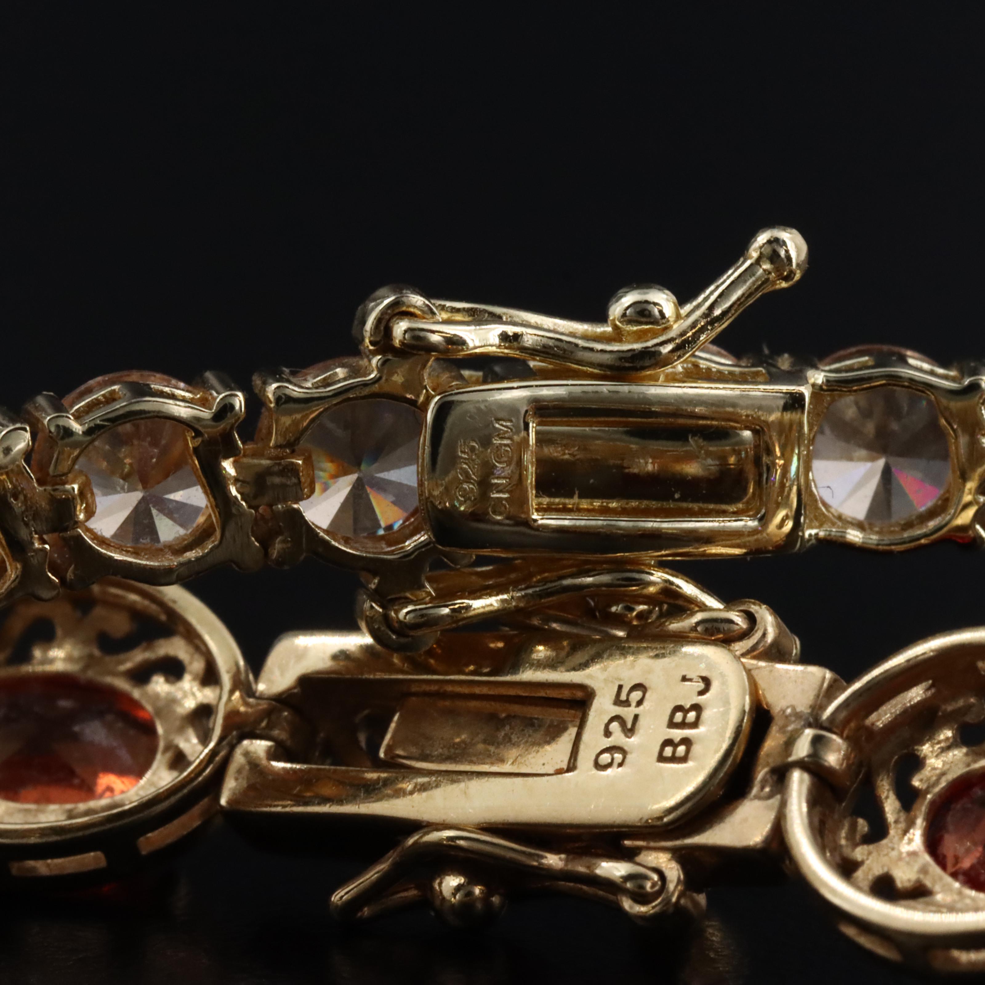 Sterling Spinel and CZ Bracelets