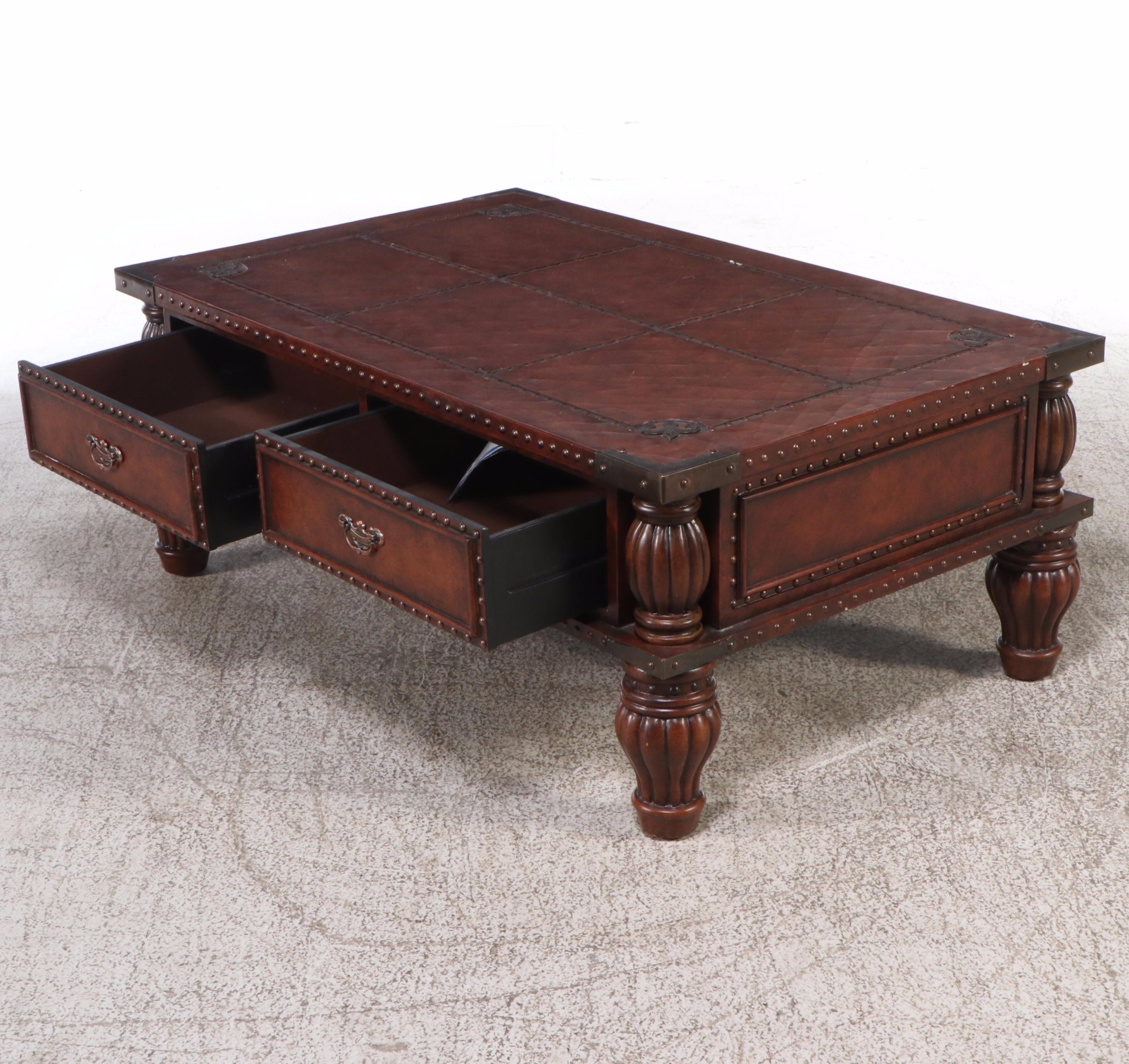 Anglo-Indian Style Two-Drawer Coffee Table