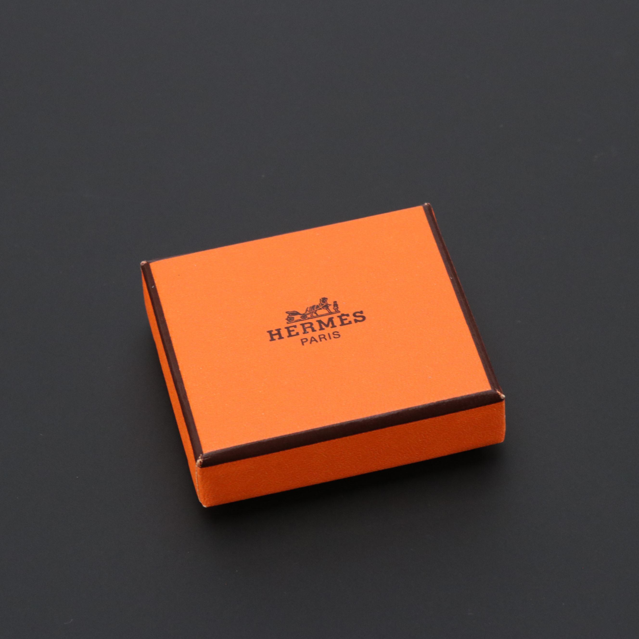Hermès Yellow Leather Kelly Cadena Scarf Ring in Box