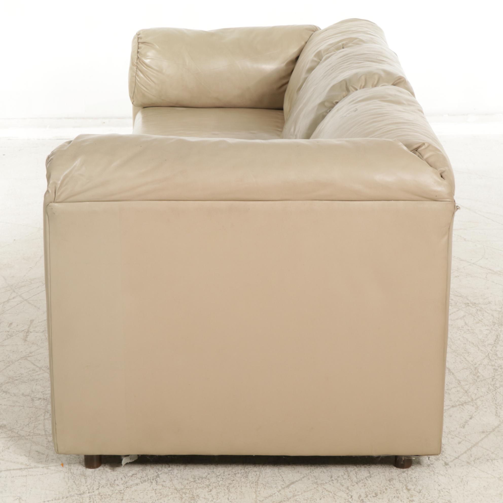 The Leather Factory Tan Sofa