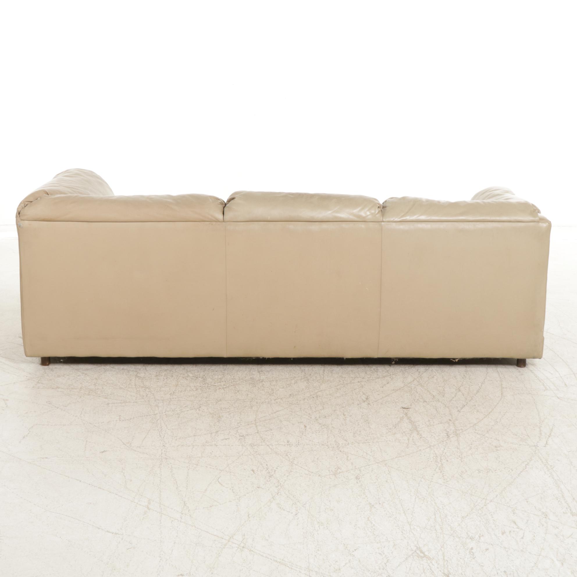 The Leather Factory Tan Sofa