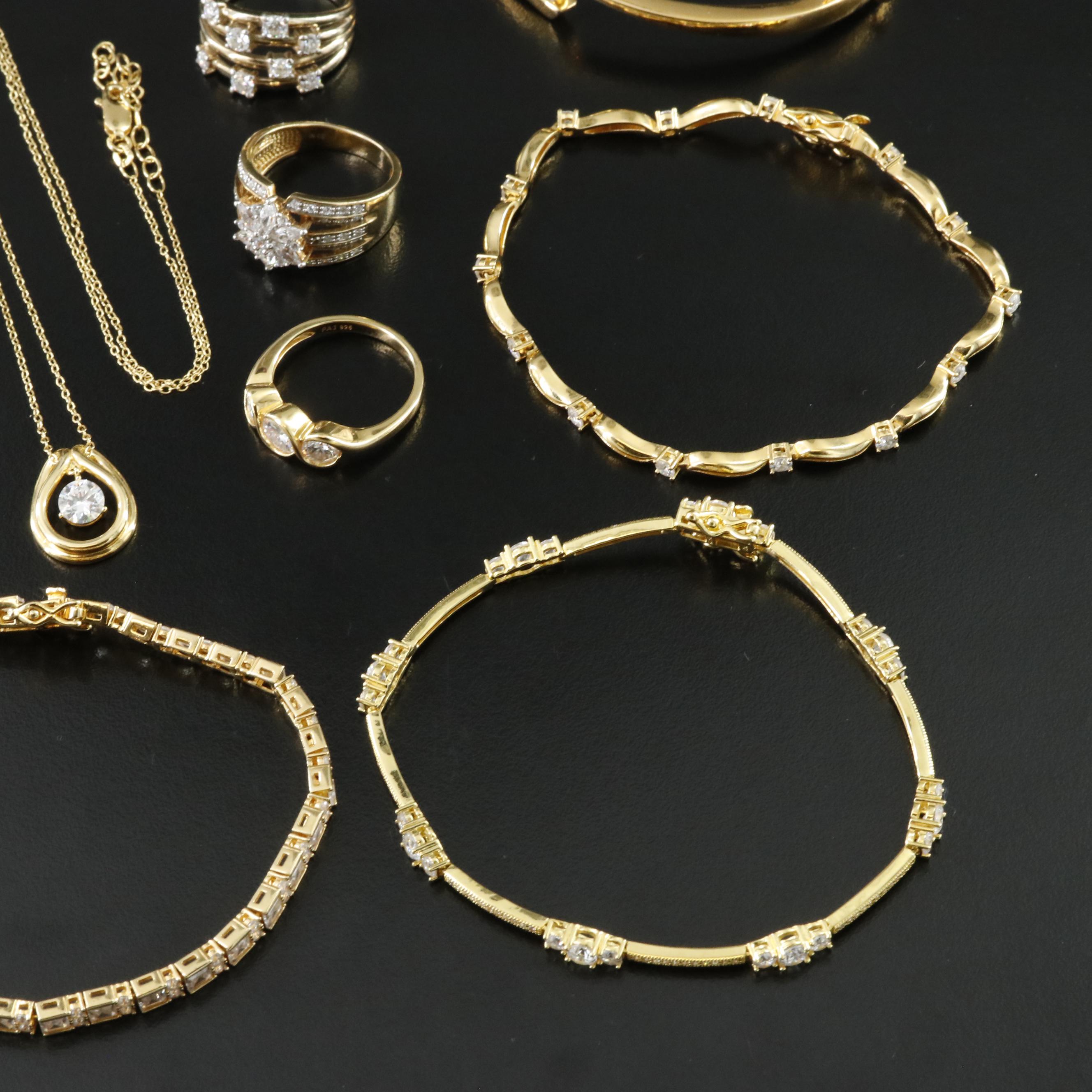 Sterling Moissanite and CZ Jewelry