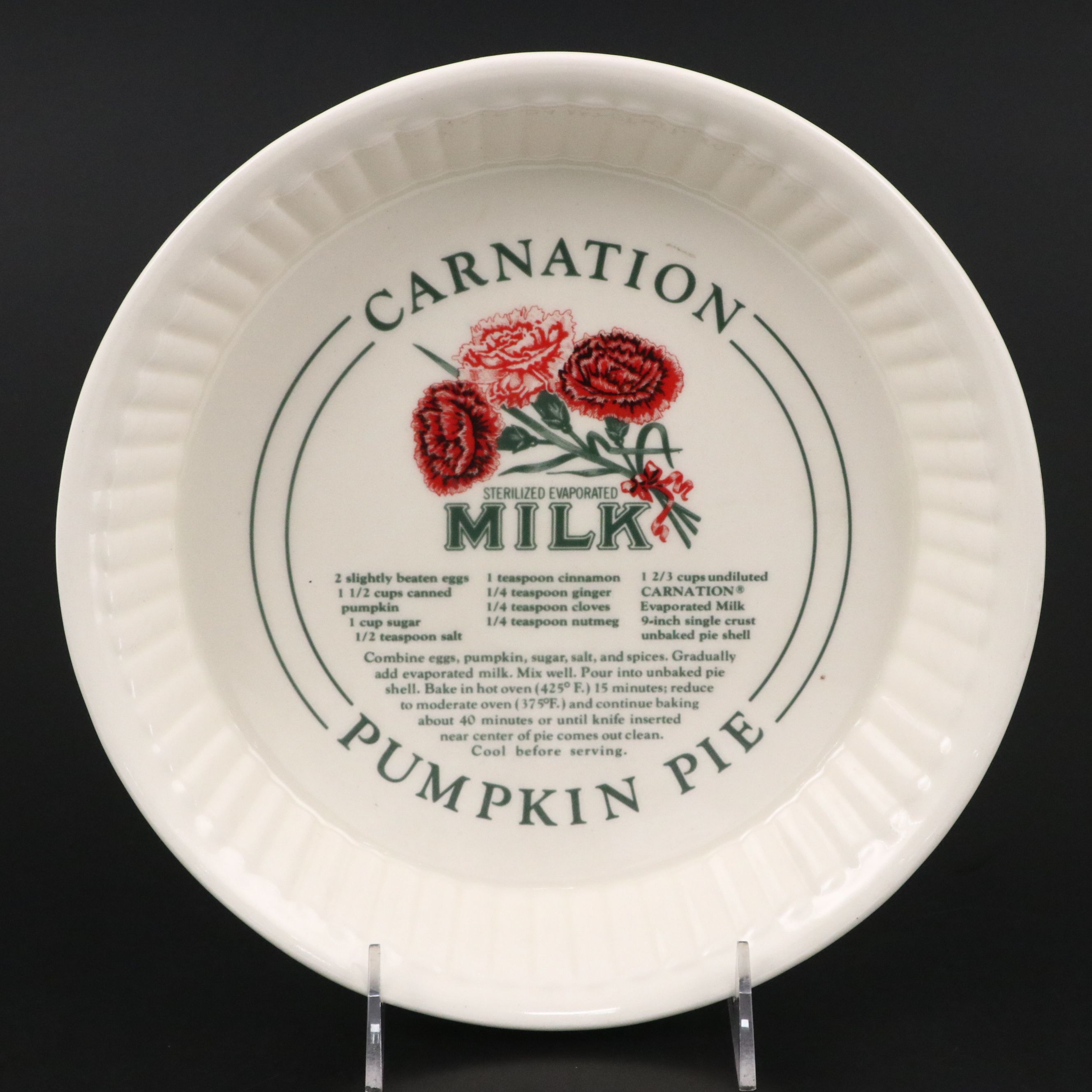 Carnation Milk Advertising Pie Plate, Mugs and Shakers, Mid to Late 20th Century