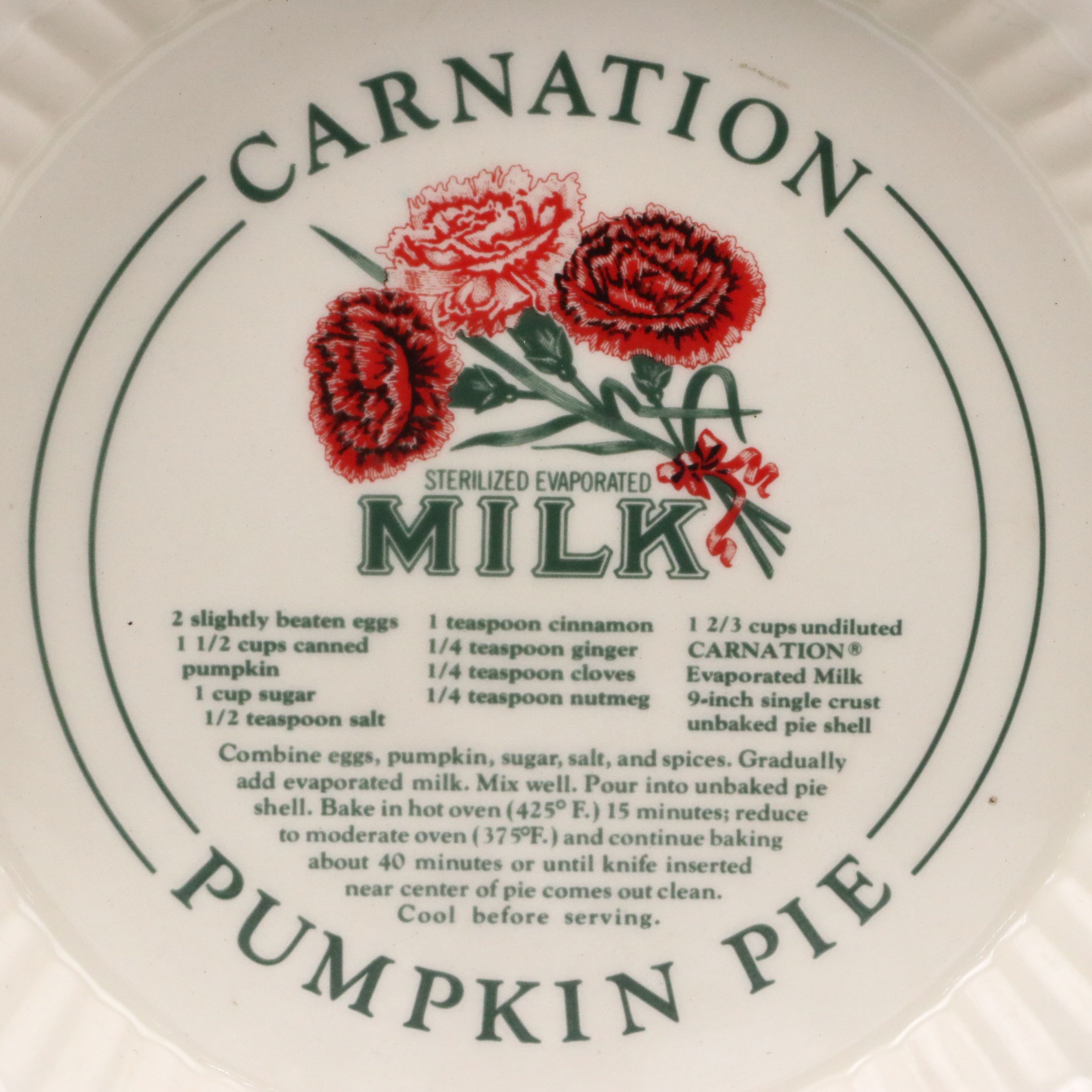 Carnation Milk Advertising Pie Plate, Mugs and Shakers, Mid to Late 20th Century