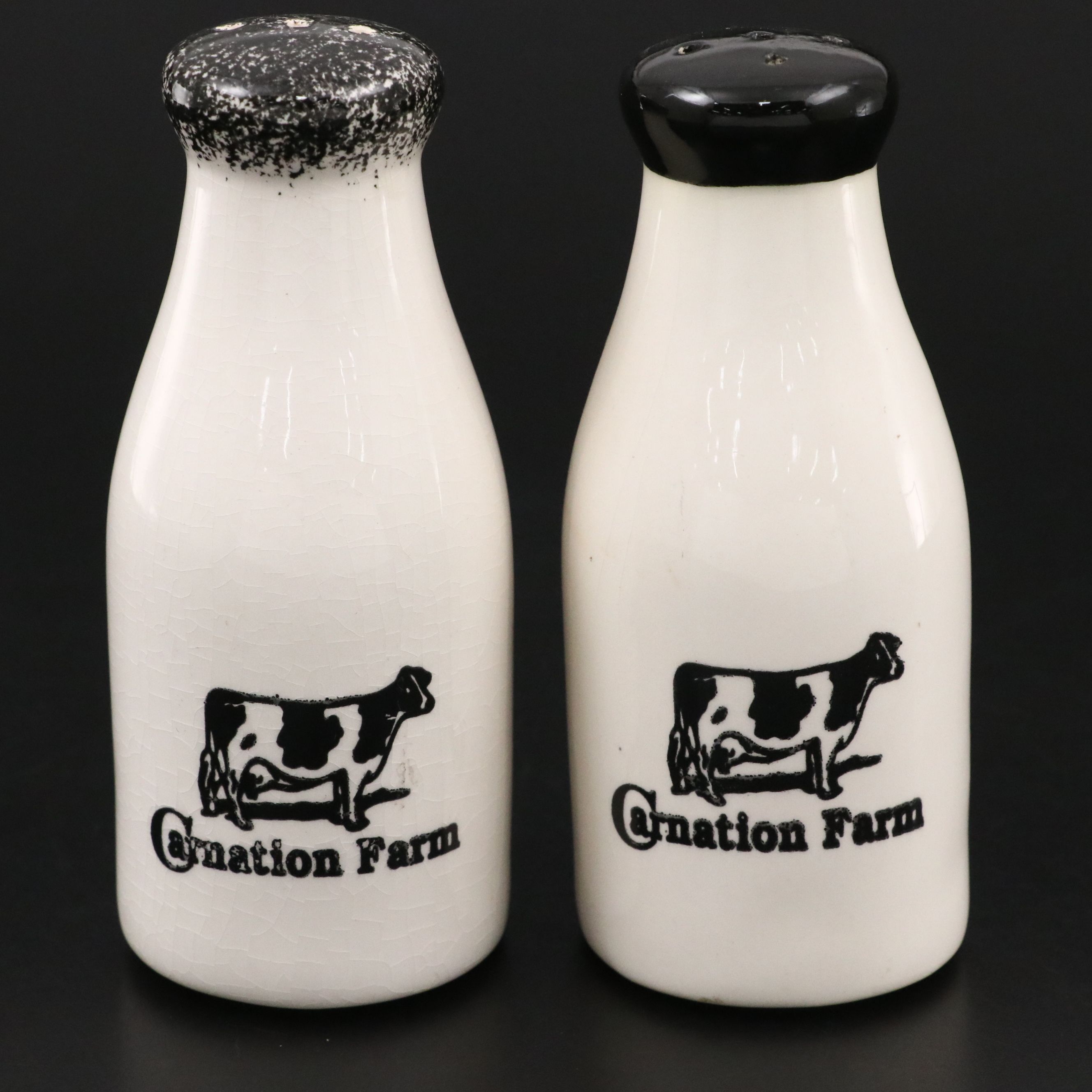 Carnation Milk Advertising Pie Plate, Mugs and Shakers, Mid to Late 20th Century