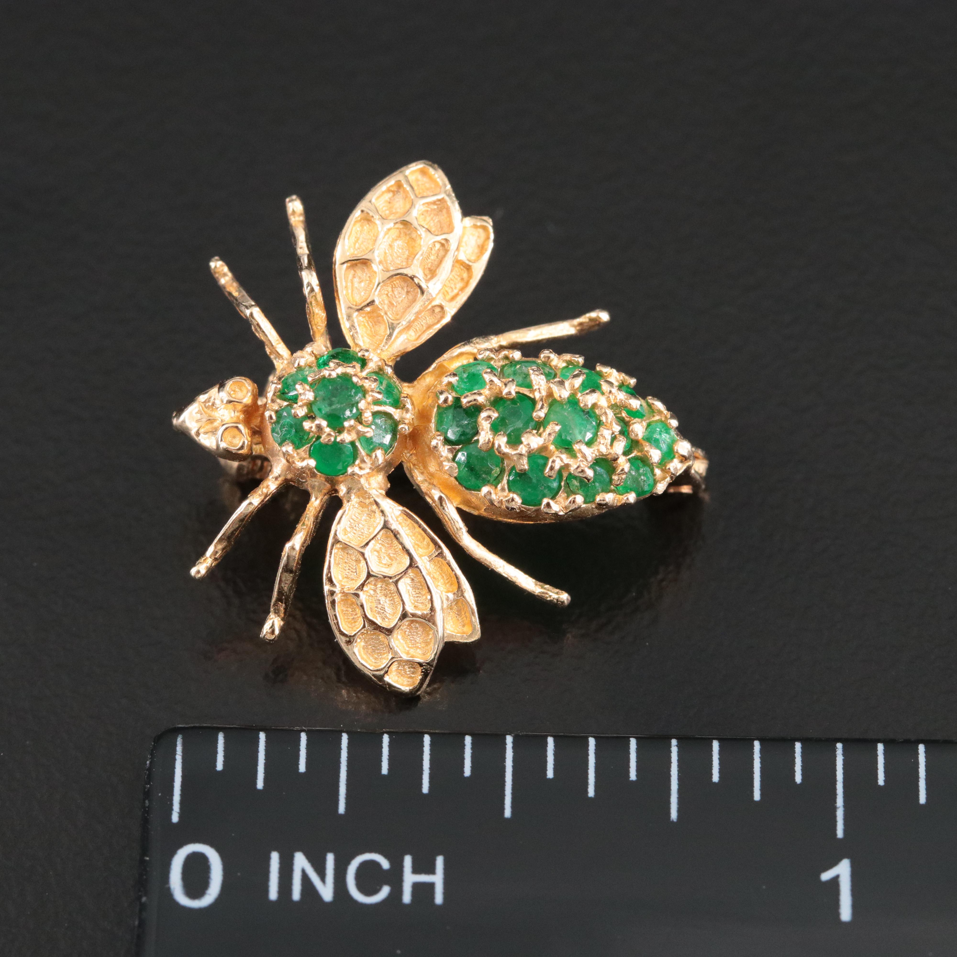 14K Emerald Converter Bee Pin