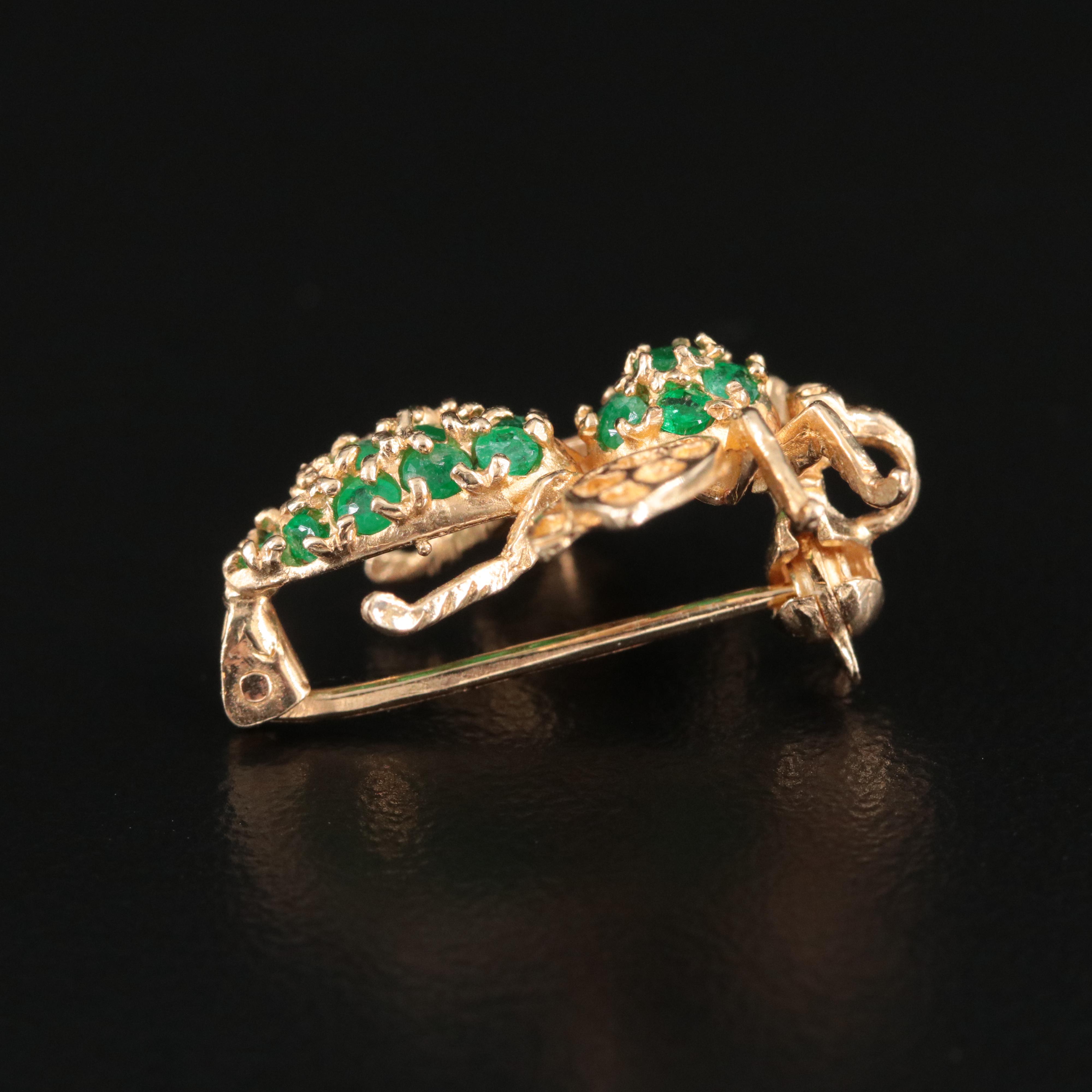 14K Emerald Converter Bee Pin