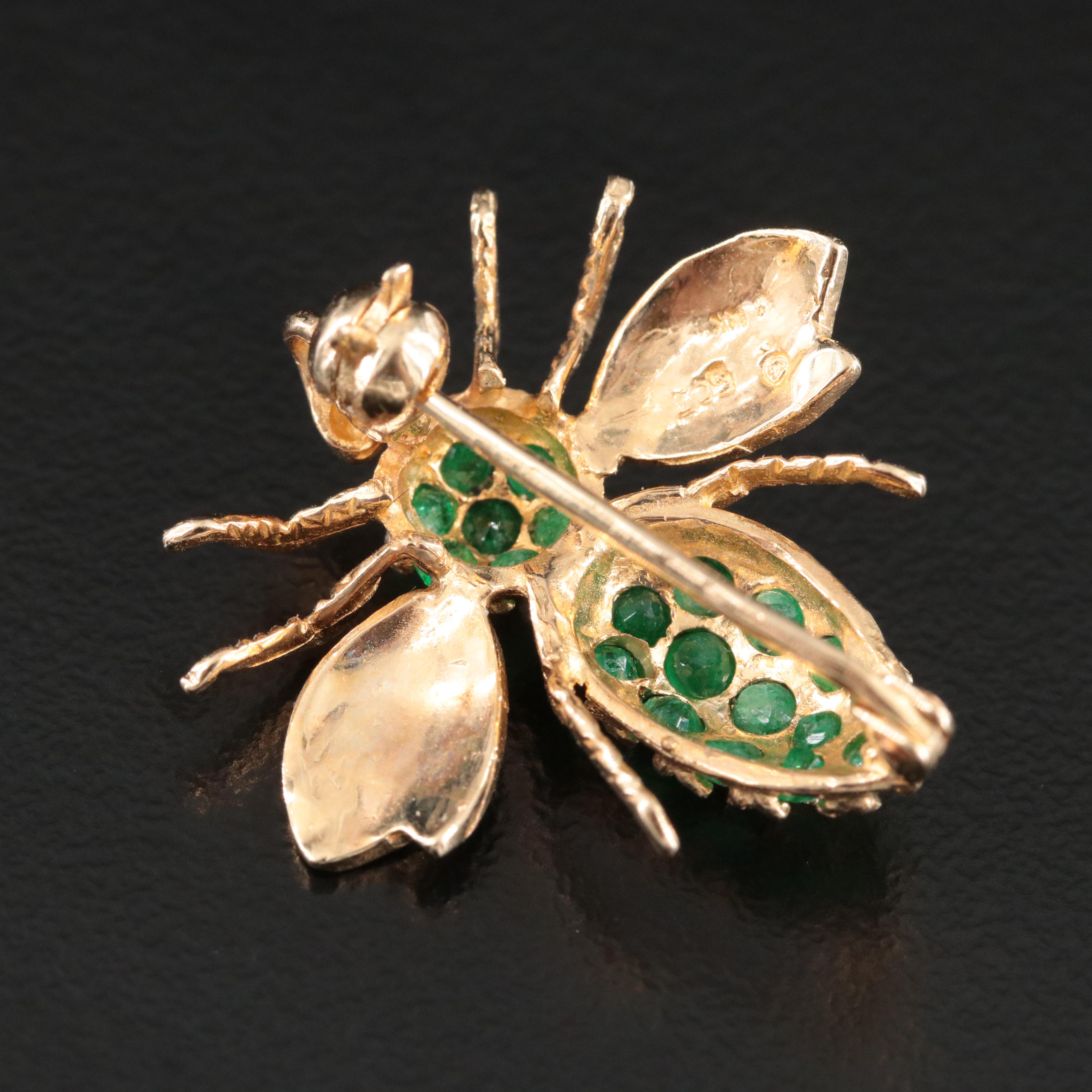 14K Emerald Converter Bee Pin