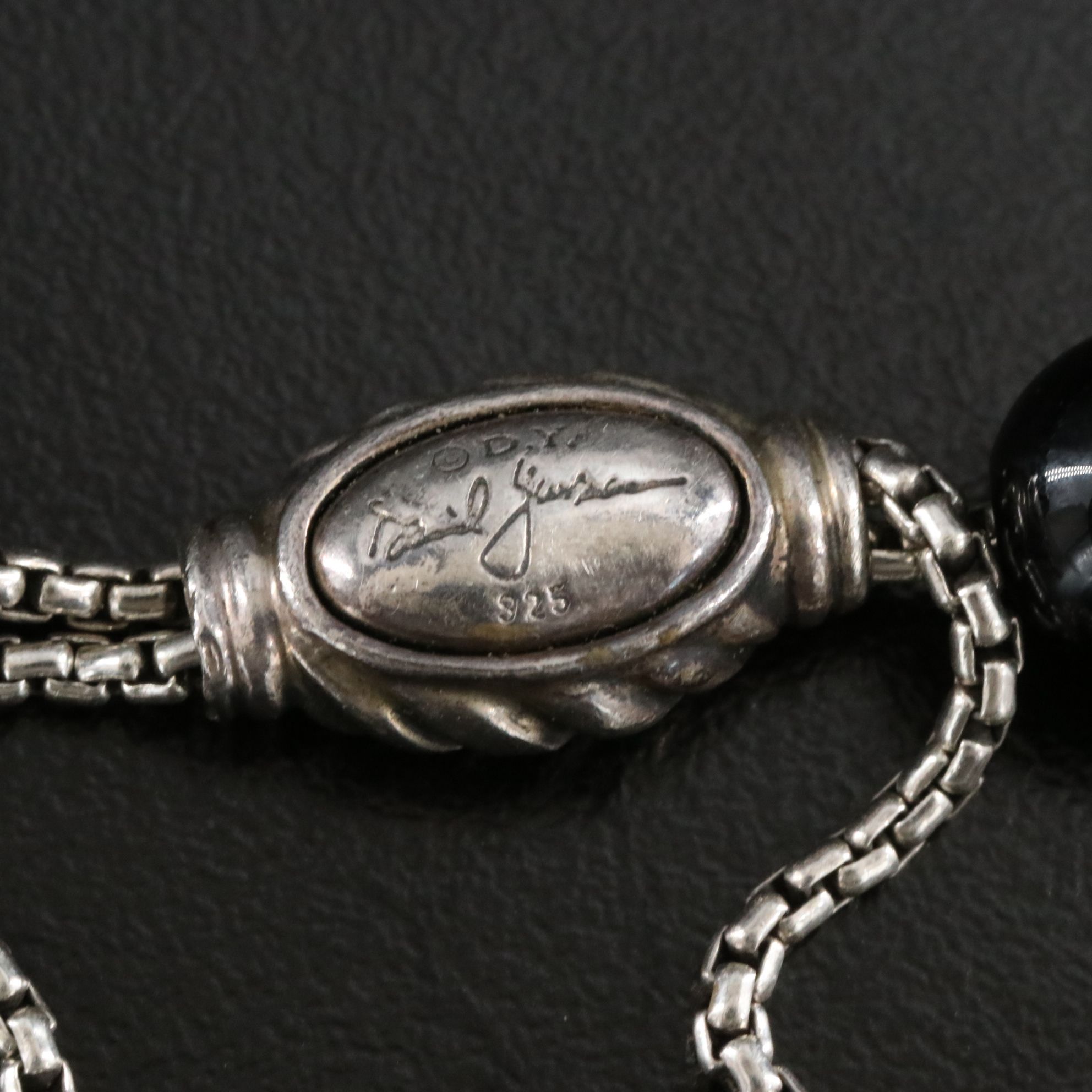 David Yurman Spiritual Beads Sterling and Black Onyx Bracelet