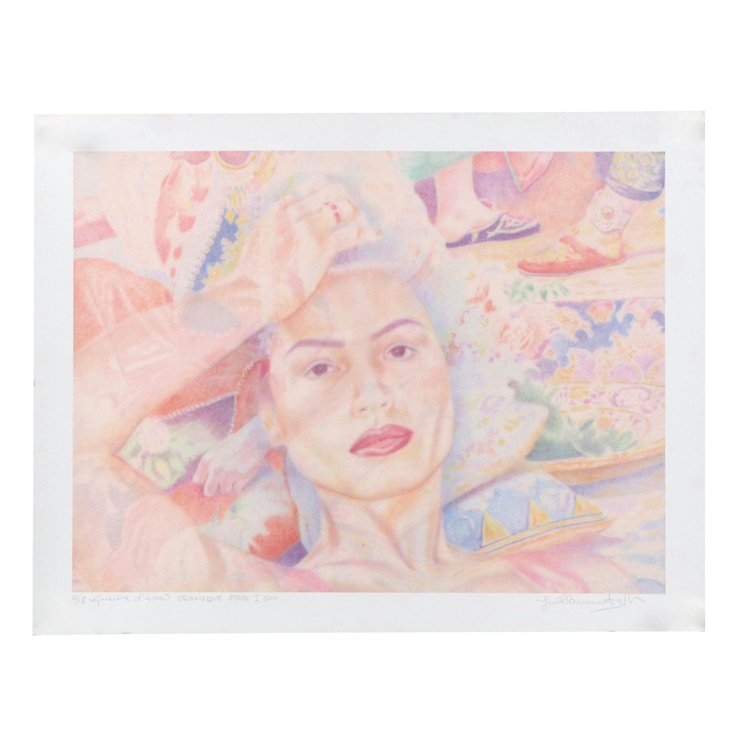 Guillaume Azoulay Portrait Giclée "Odalisque State I," 2000