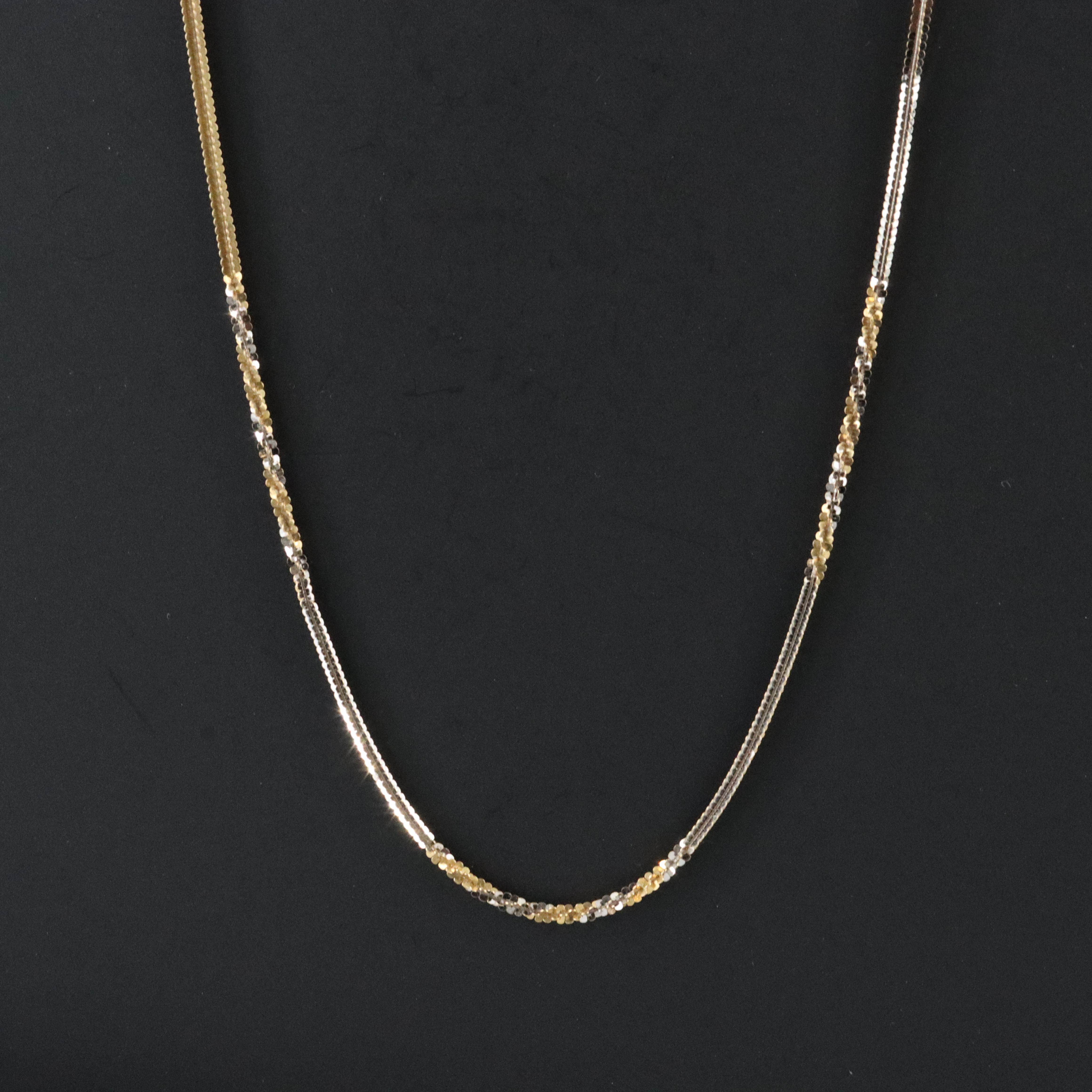 Italian 14K Two-Tone Sparkle Chain Necklace