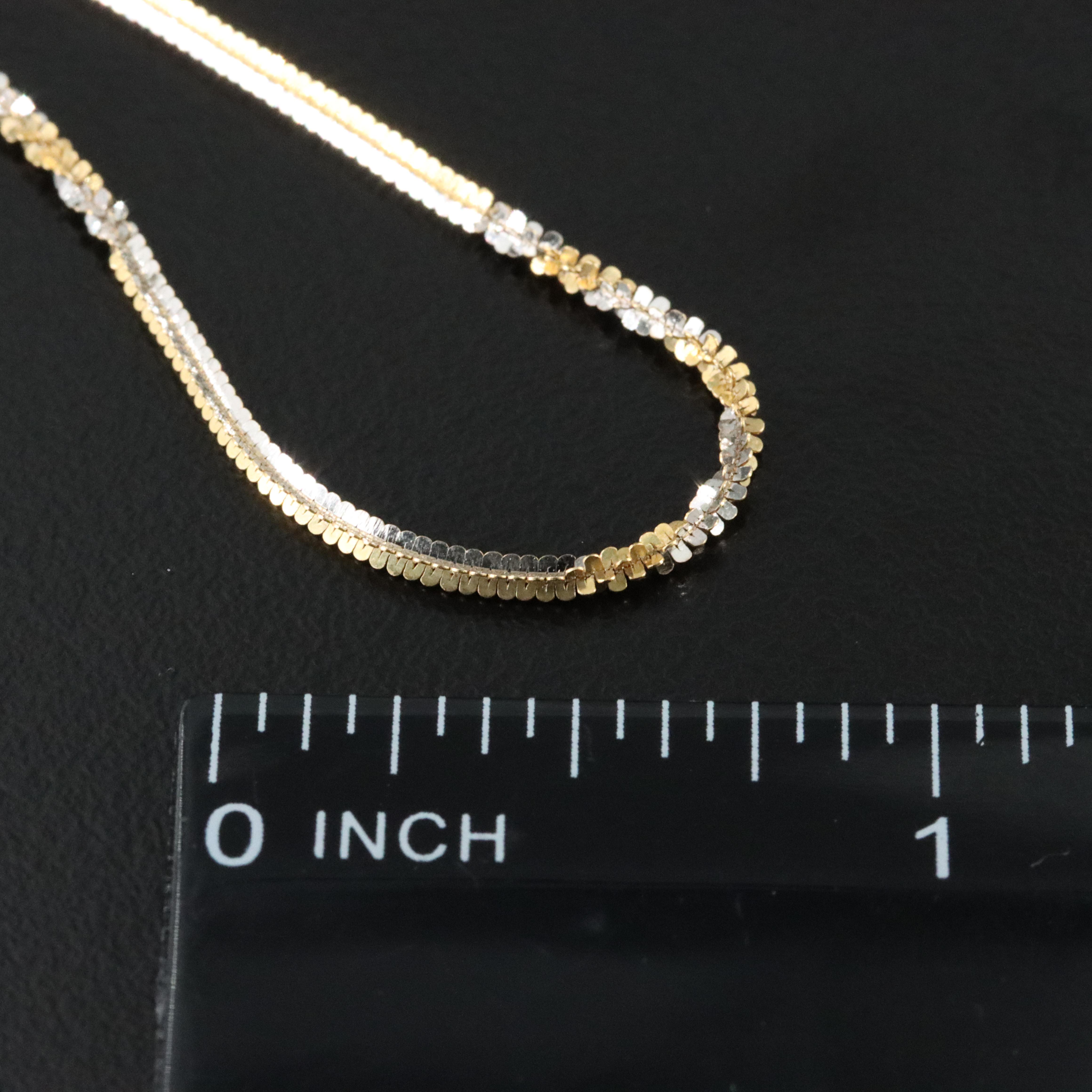 Italian 14K Two-Tone Sparkle Chain Necklace