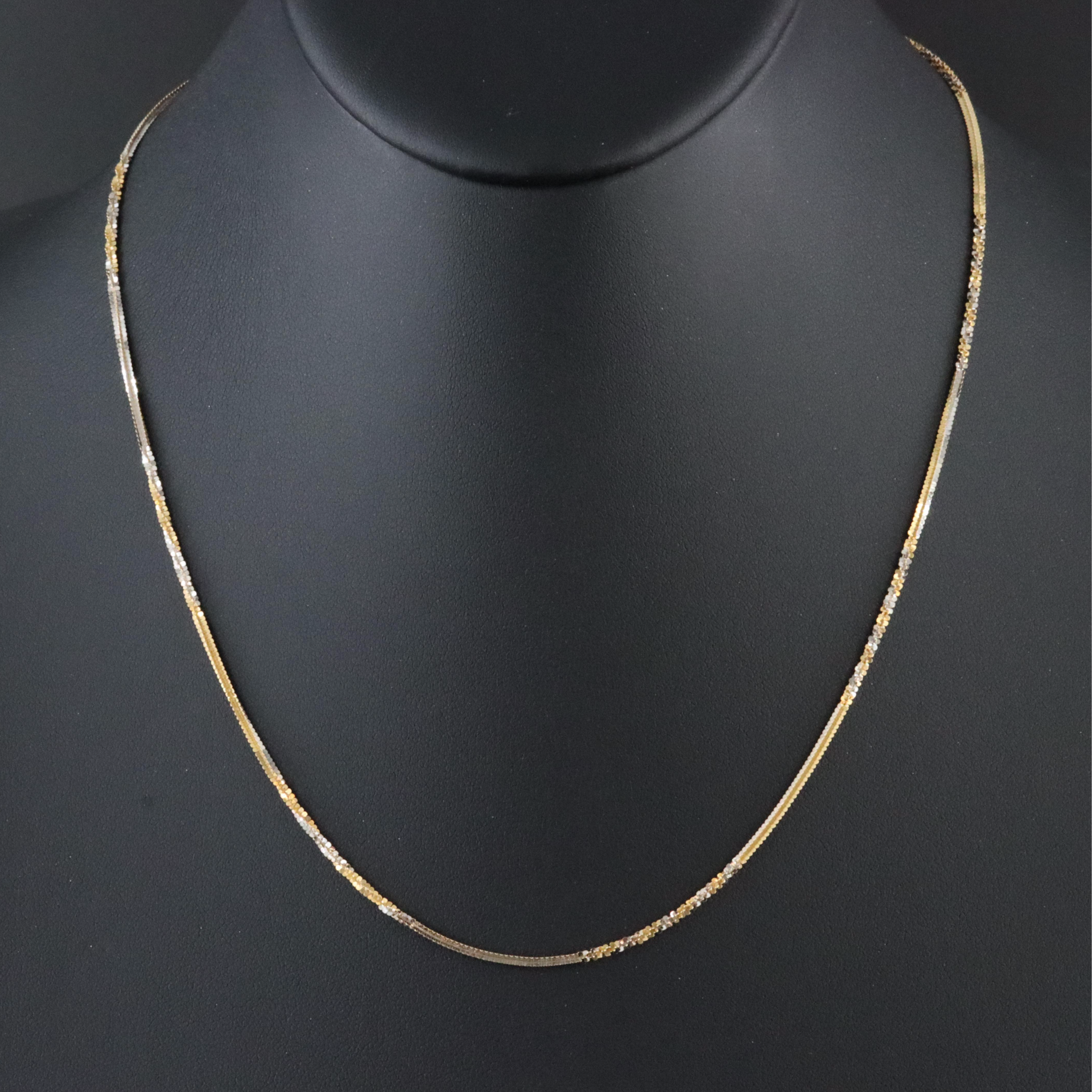 Italian 14K Two-Tone Sparkle Chain Necklace