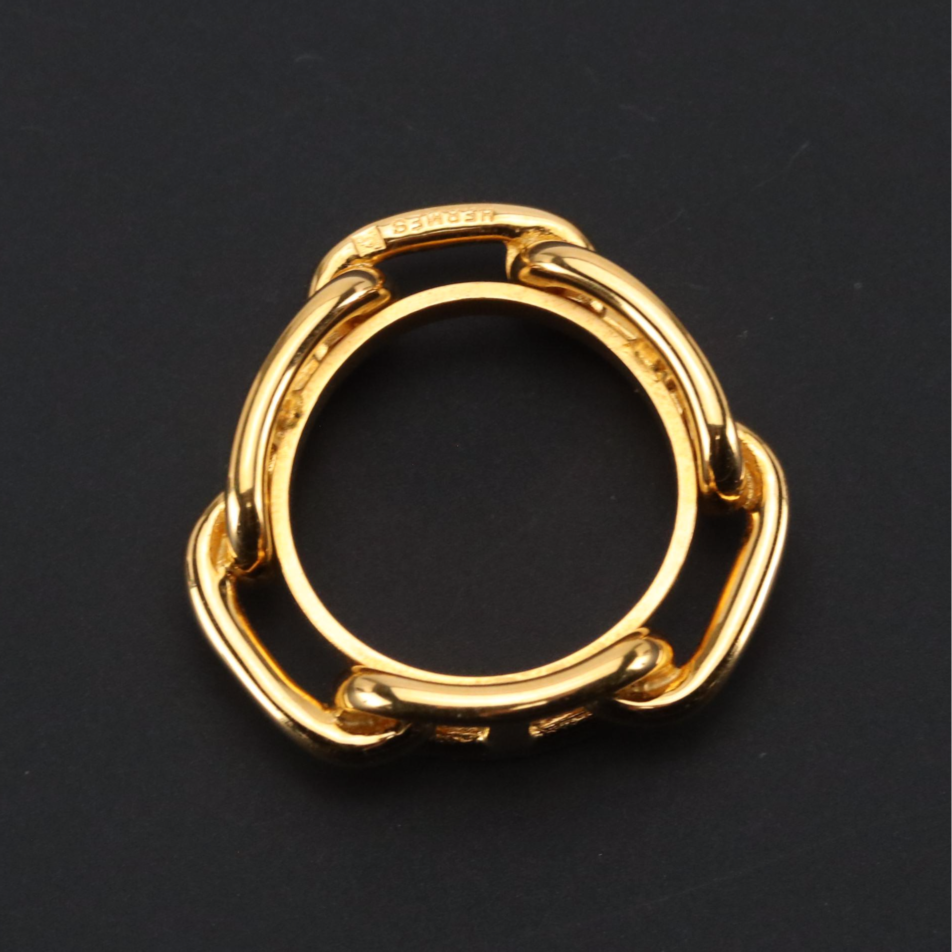 Hermès Gold Plated Chaine D’Ancre Scarf Ring