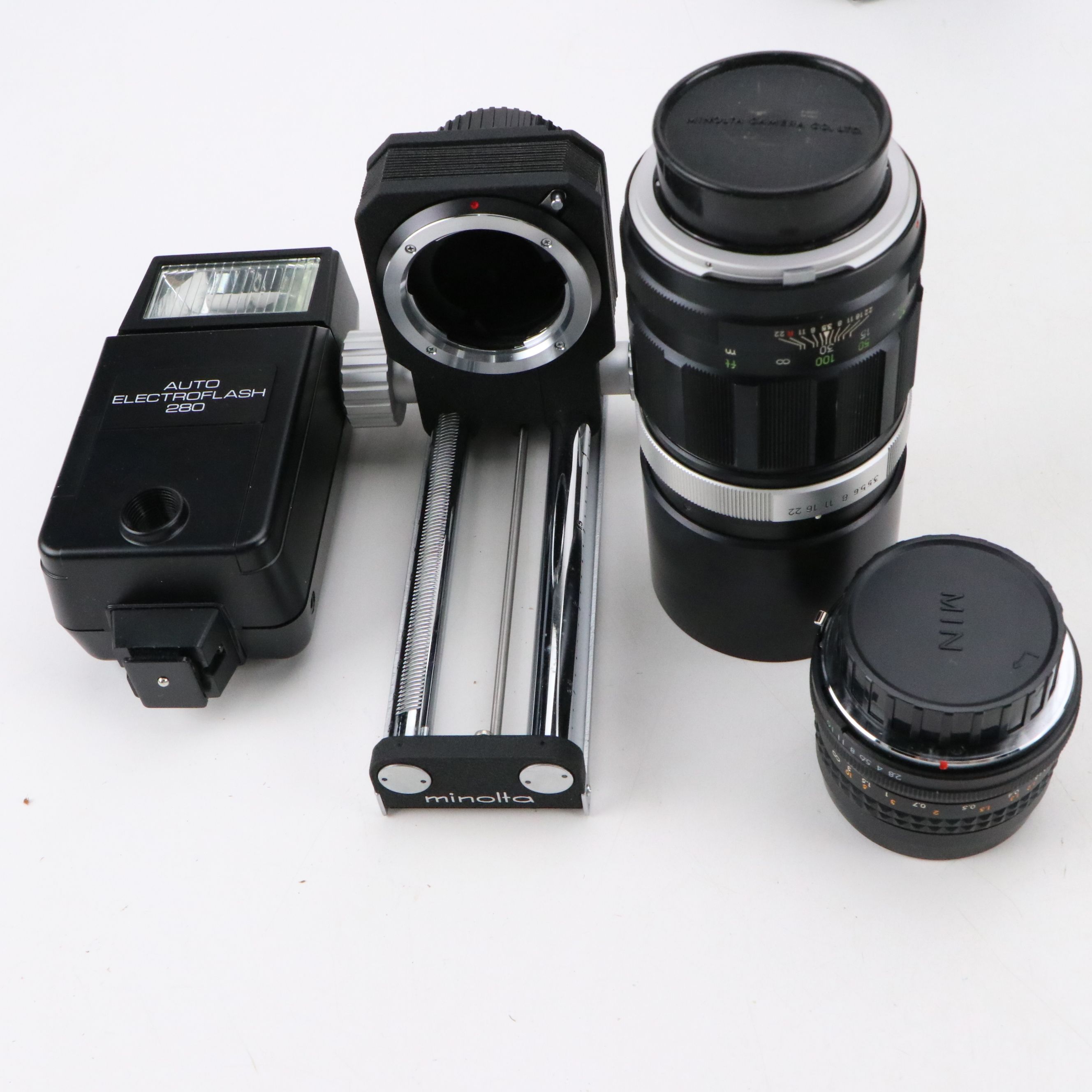 Minolta X-570 35mm Film Camera with Pentax ME Super and Accessories