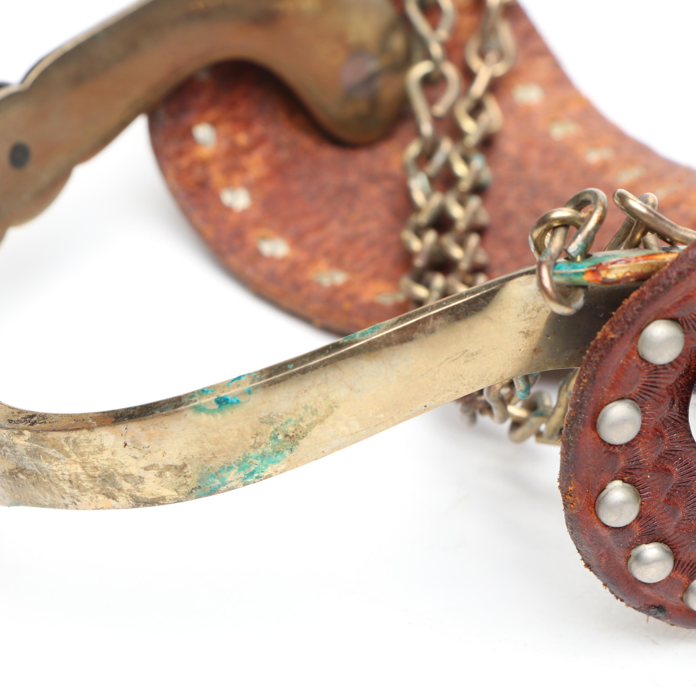 Vintage Western Spurs with Brass Stirrups