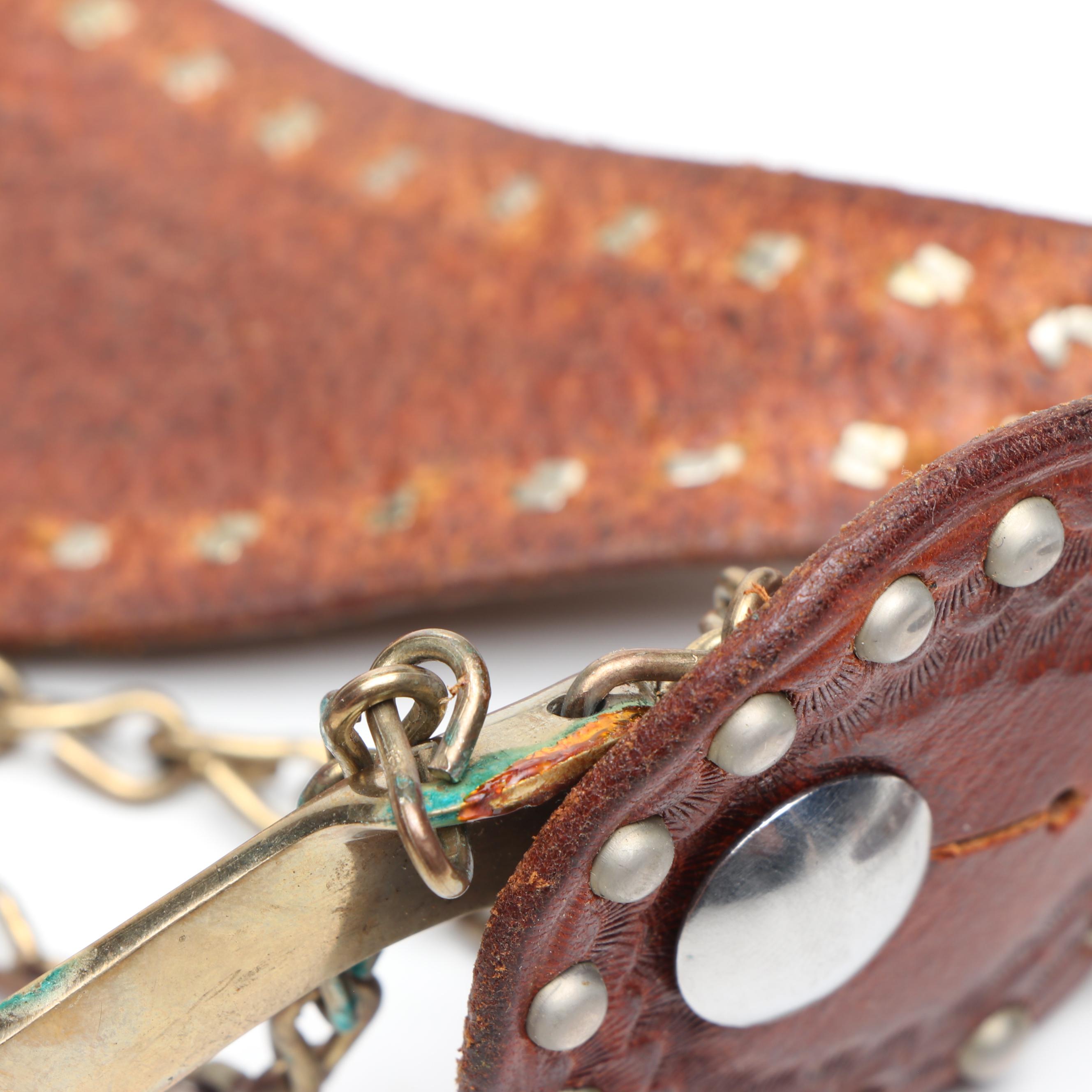 Vintage Western Spurs with Brass Stirrups