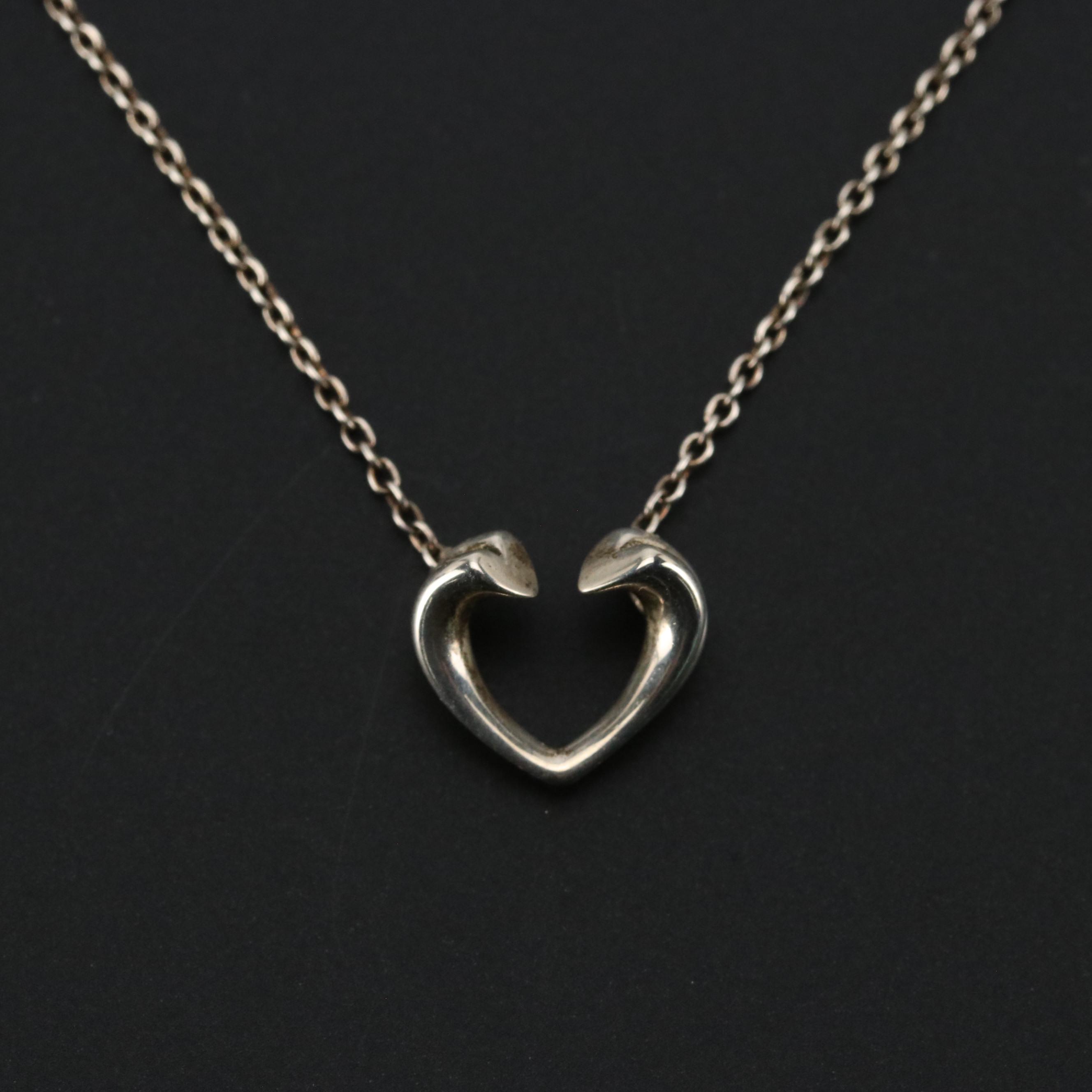 Paloma Picasso for Tiffany & Co. Sterling Tenderness Heart Necklace with Box