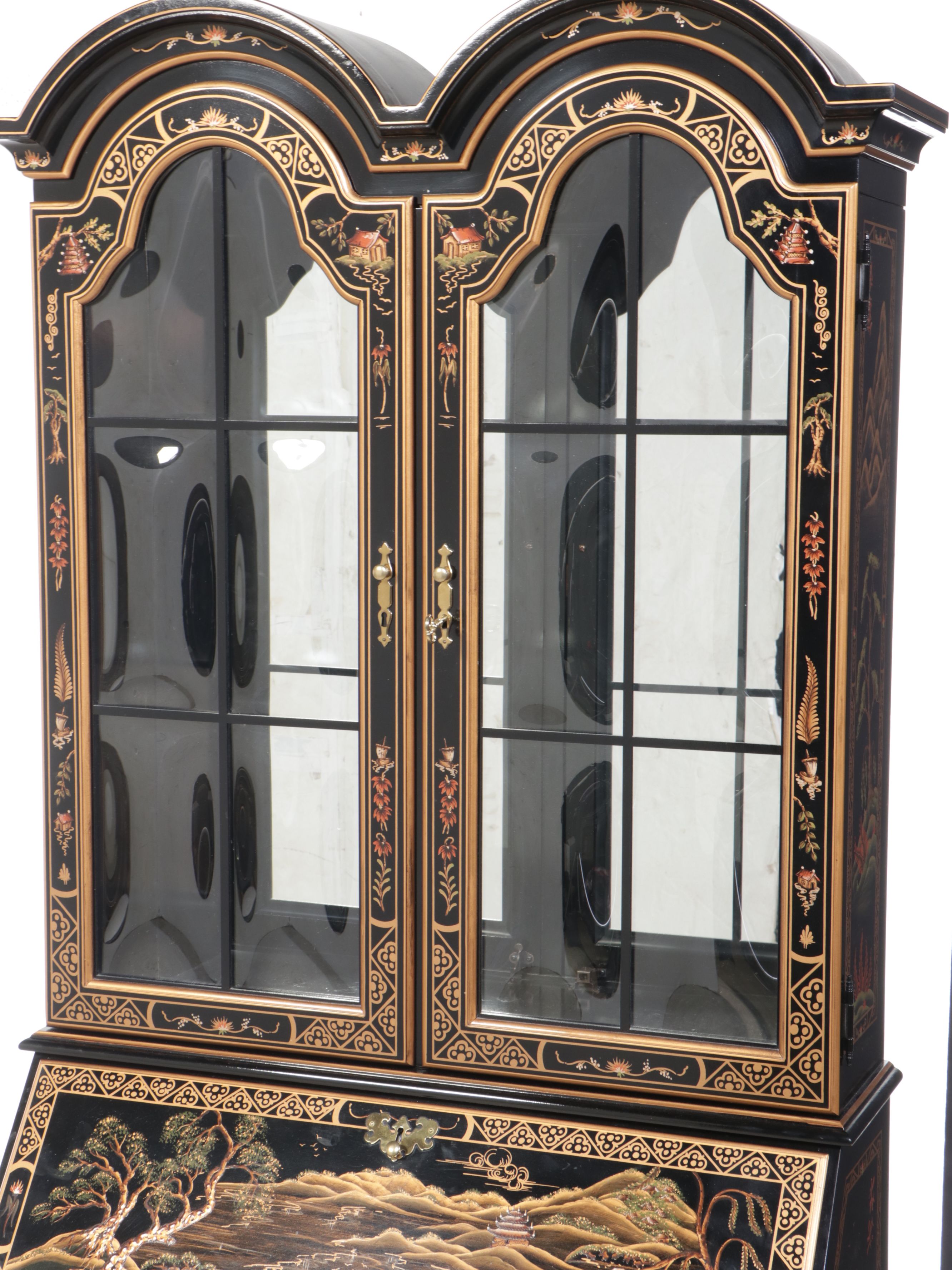 Jasper Furniture Chinese Style Lacquered Wooden Secretary Desk and Chair