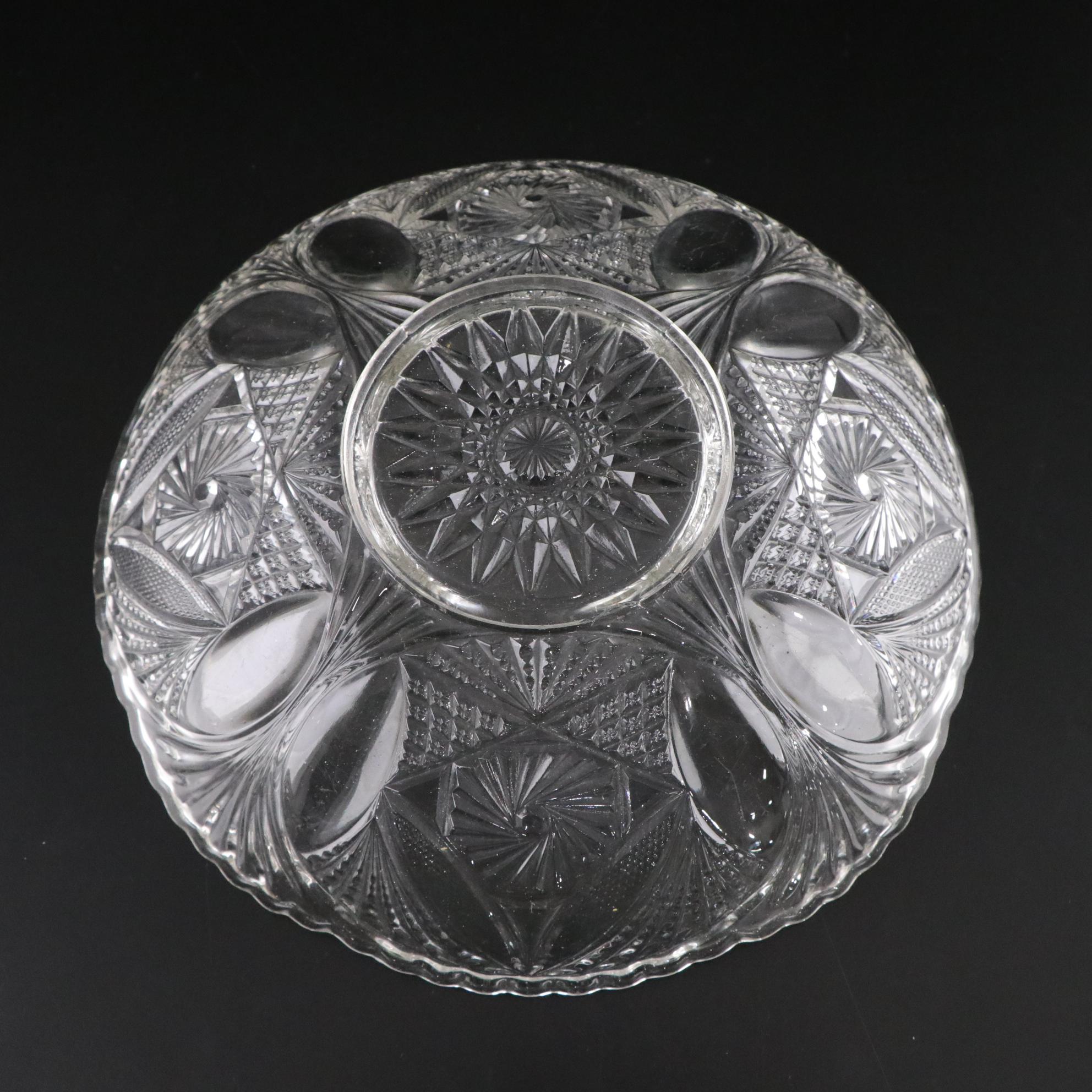 Silver Plate Teapot with American Brilliant Style Glass Dishes