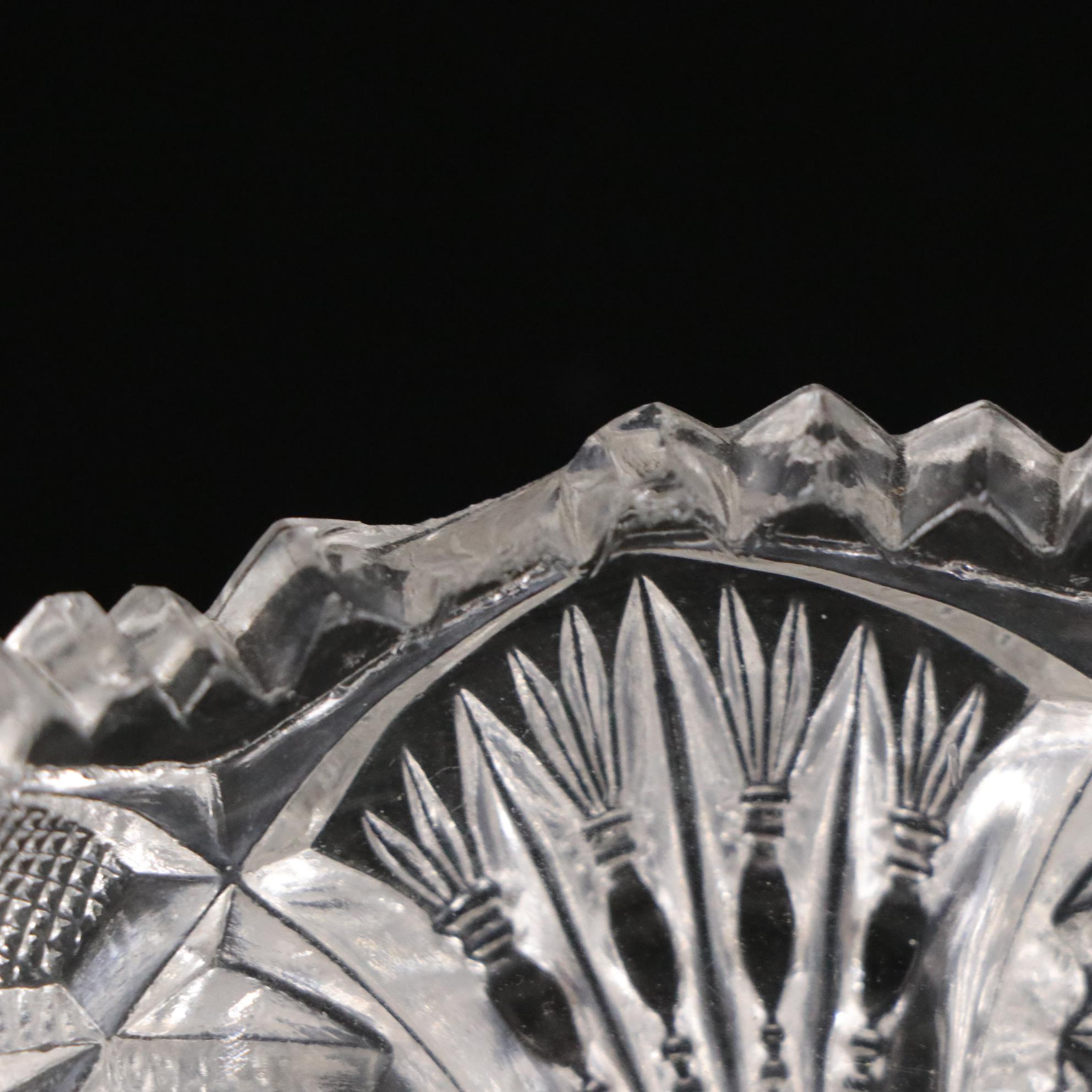 Silver Plate Teapot with American Brilliant Style Glass Dishes