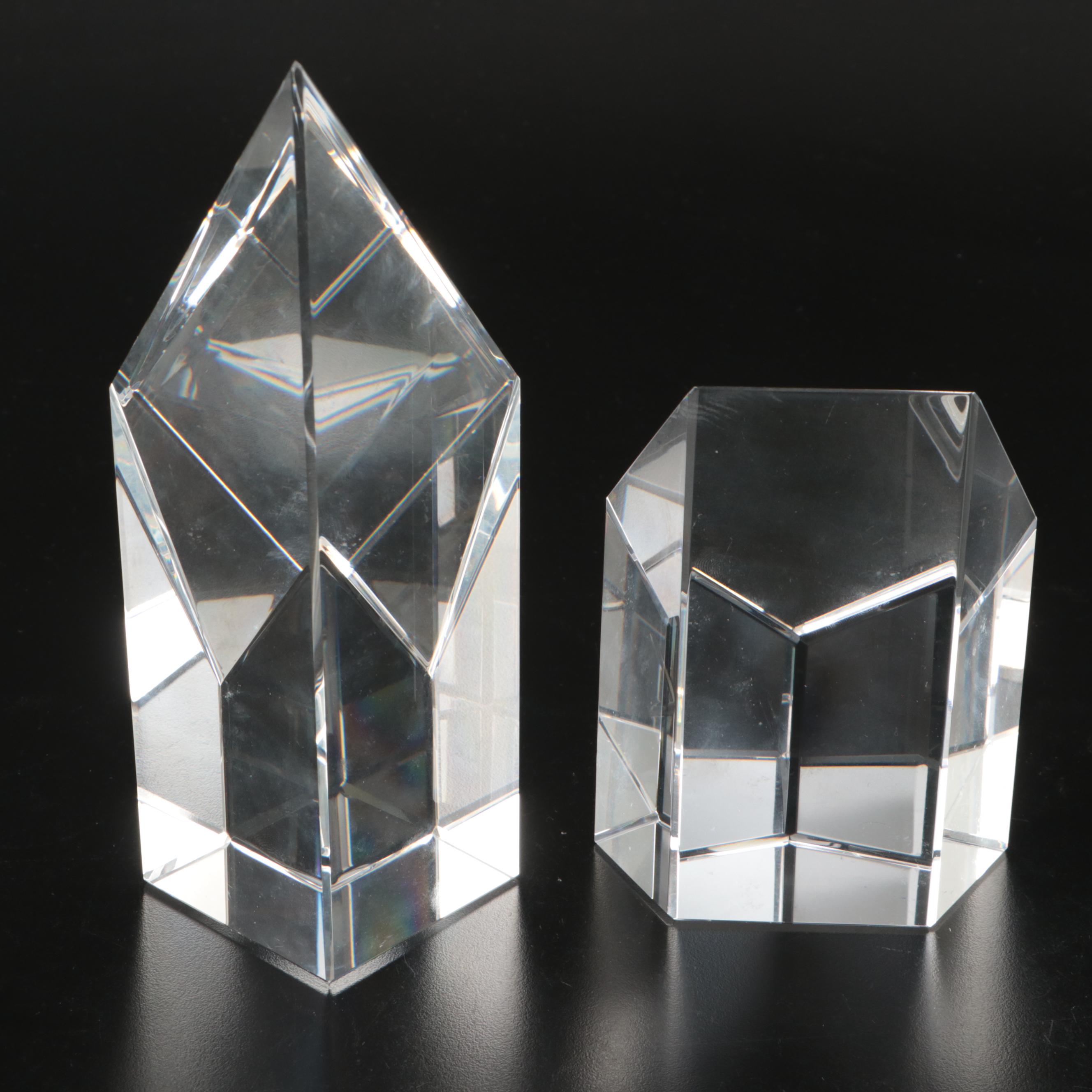 Waterford, Villeroy & Boch and Lenox Crystal Paperweights, Clock and Figurines