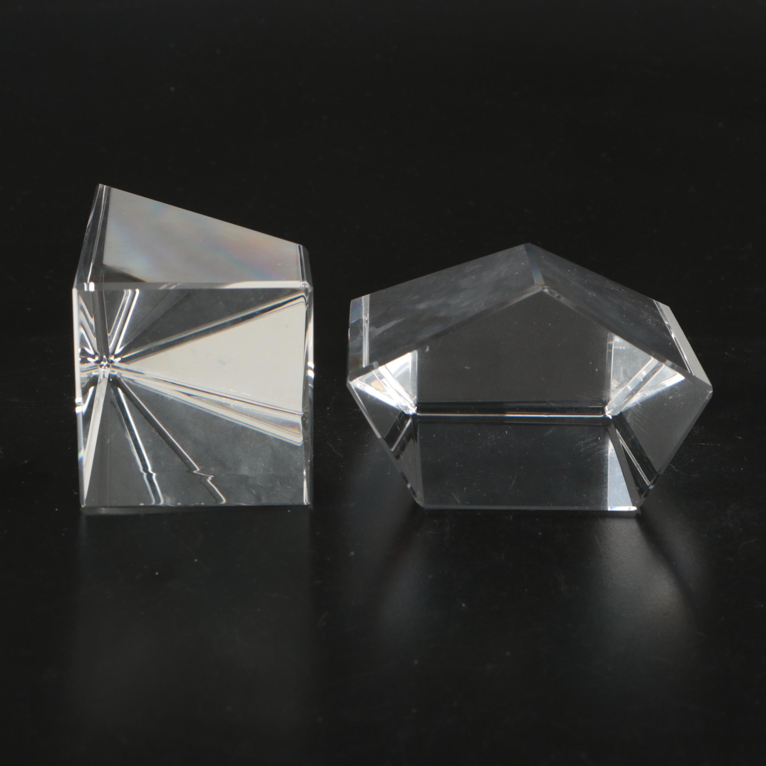 Waterford, Villeroy & Boch and Lenox Crystal Paperweights, Clock and Figurines