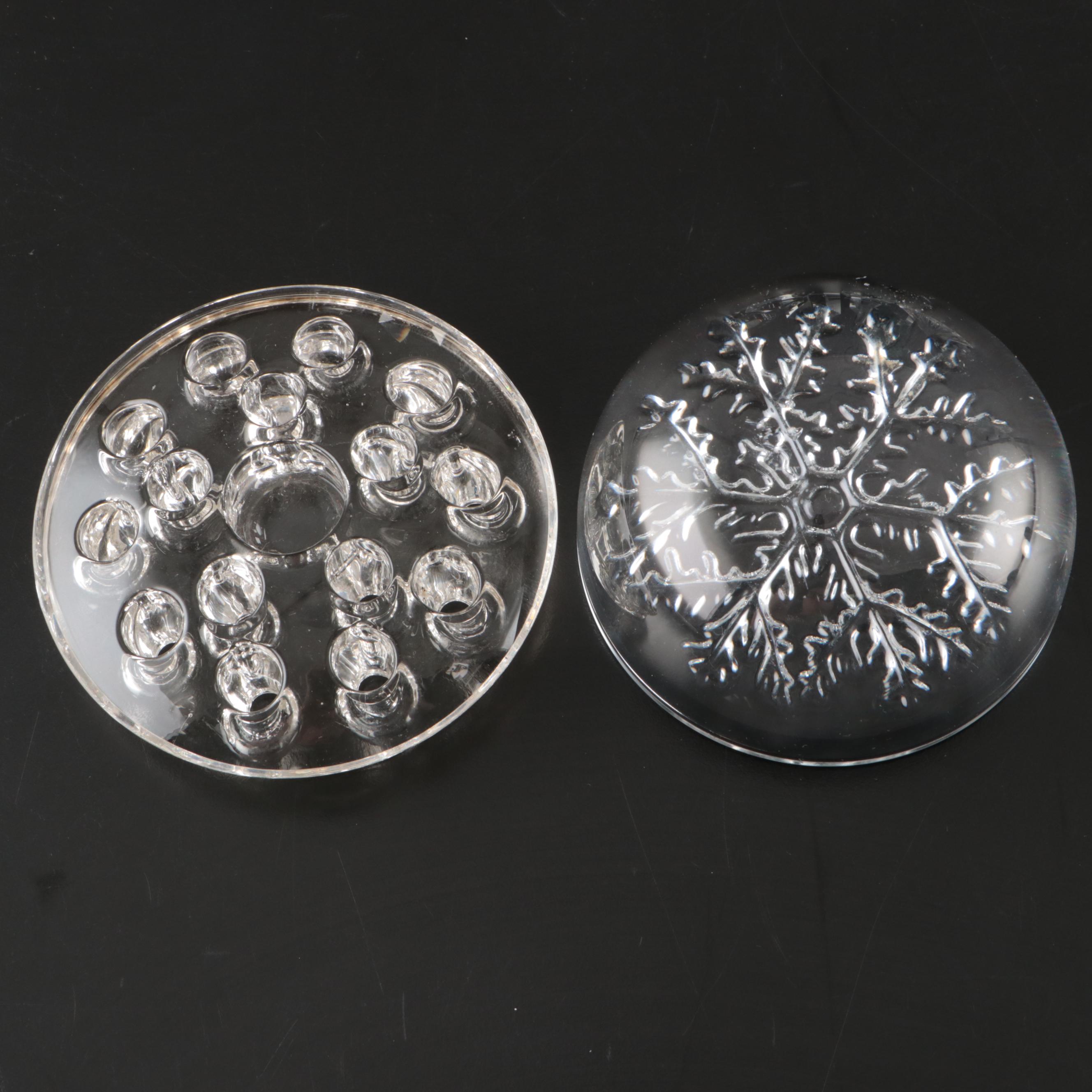 Waterford, Villeroy & Boch and Lenox Crystal Paperweights, Clock and Figurines