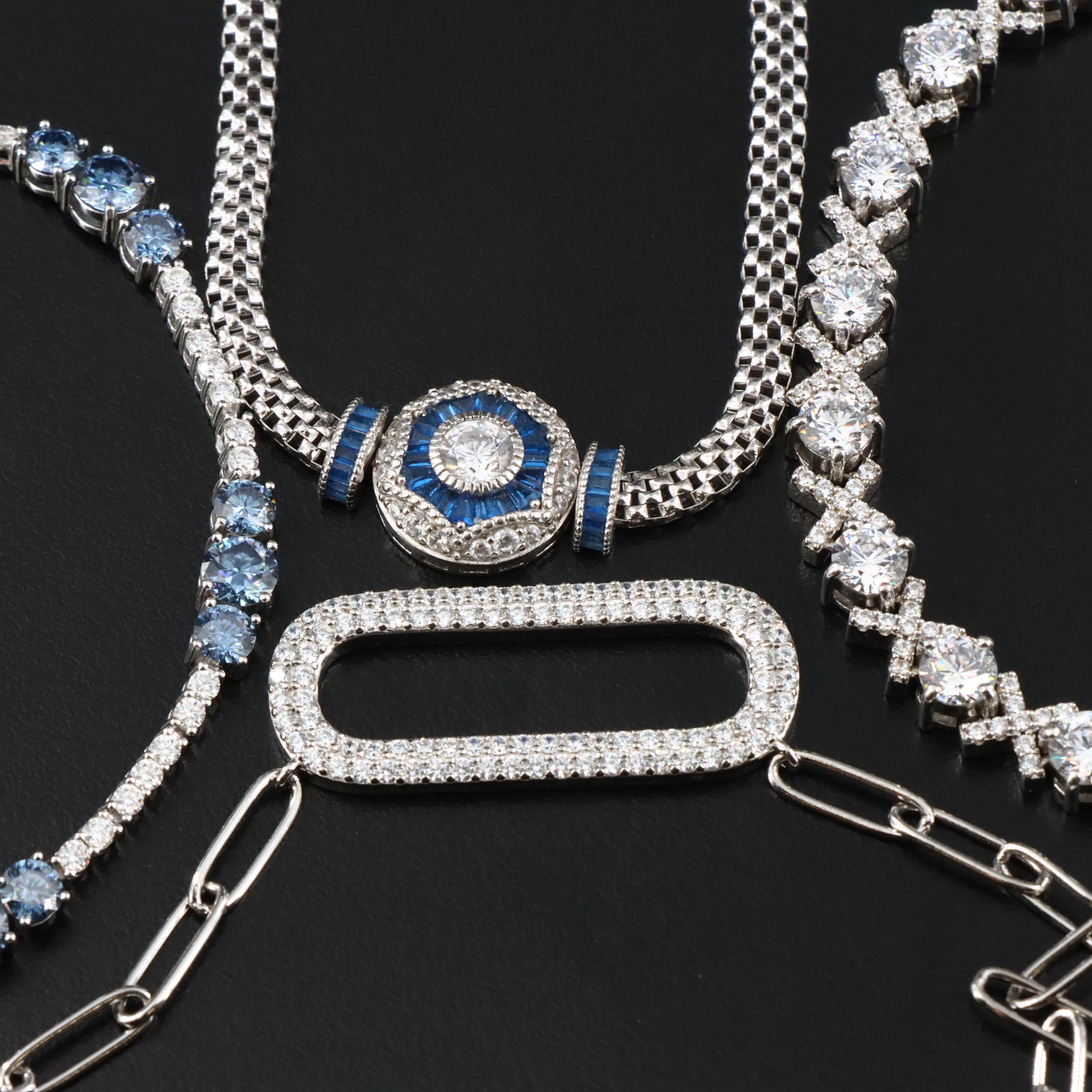 Sterling Moissanite, CZ, and Spinel Jewelry Collection