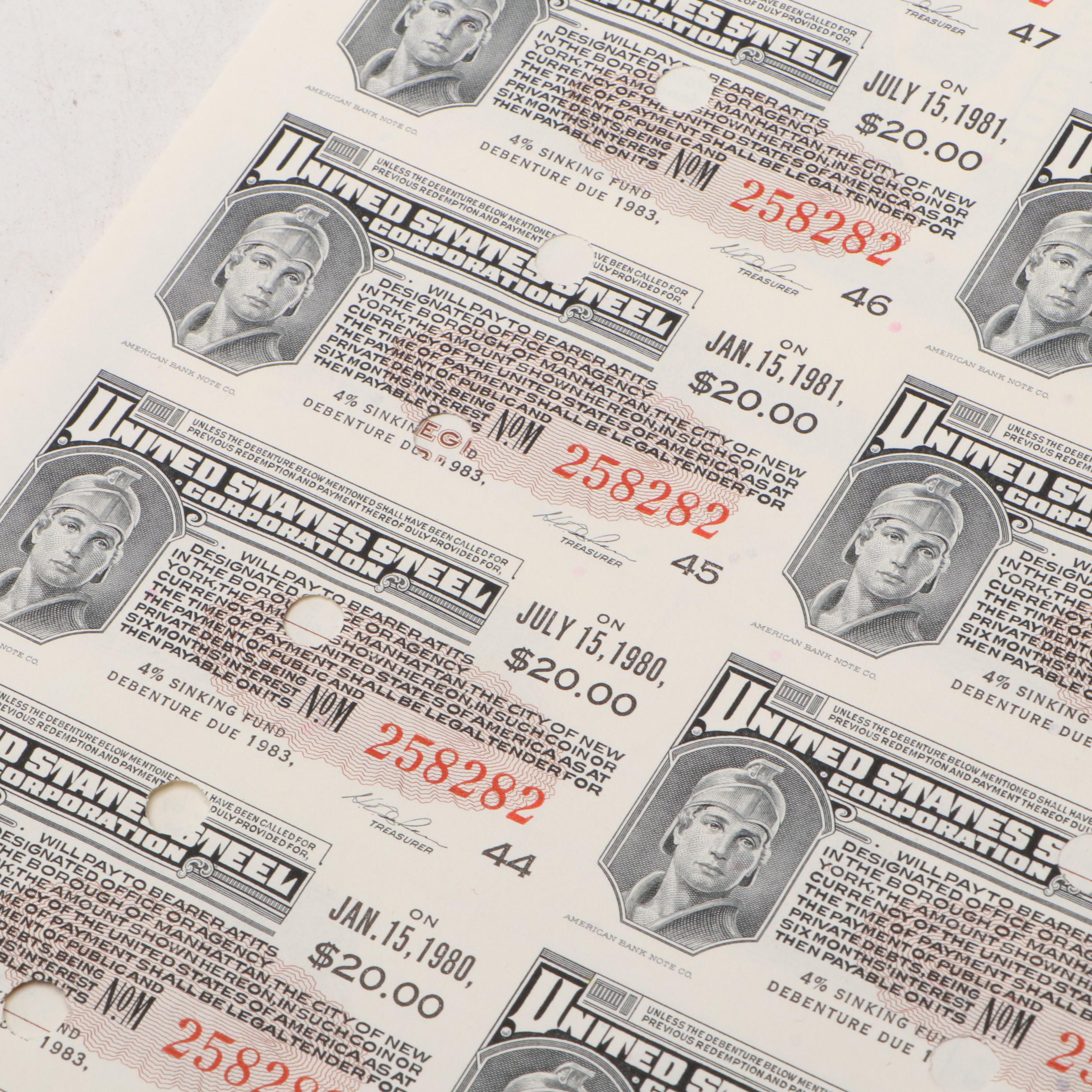 United States Steel Corporation 1,000 Shares Stock Certificate, 1958