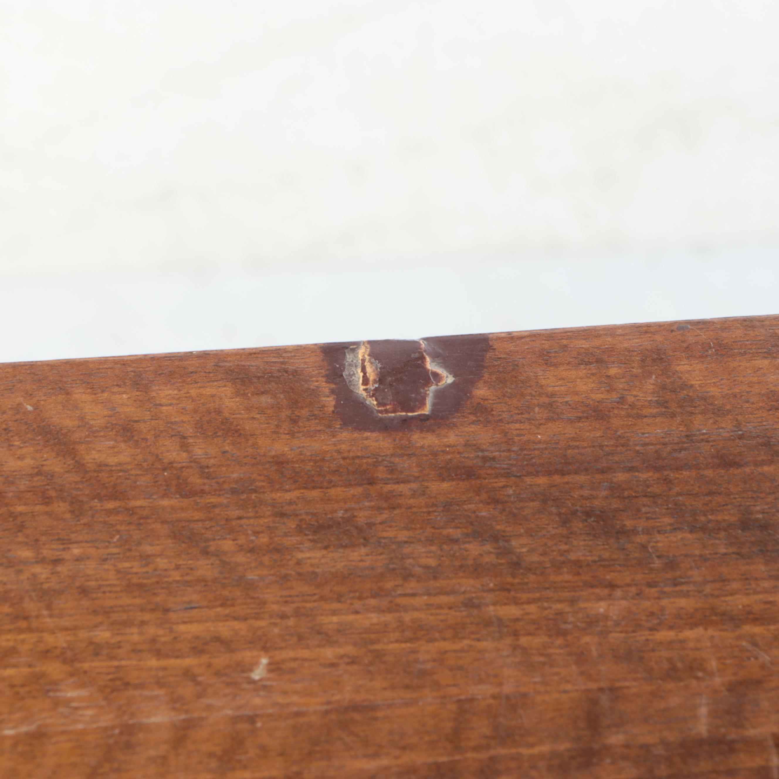 Pair of Jacobean Style Walnut Veneered Nightstands, 1930s